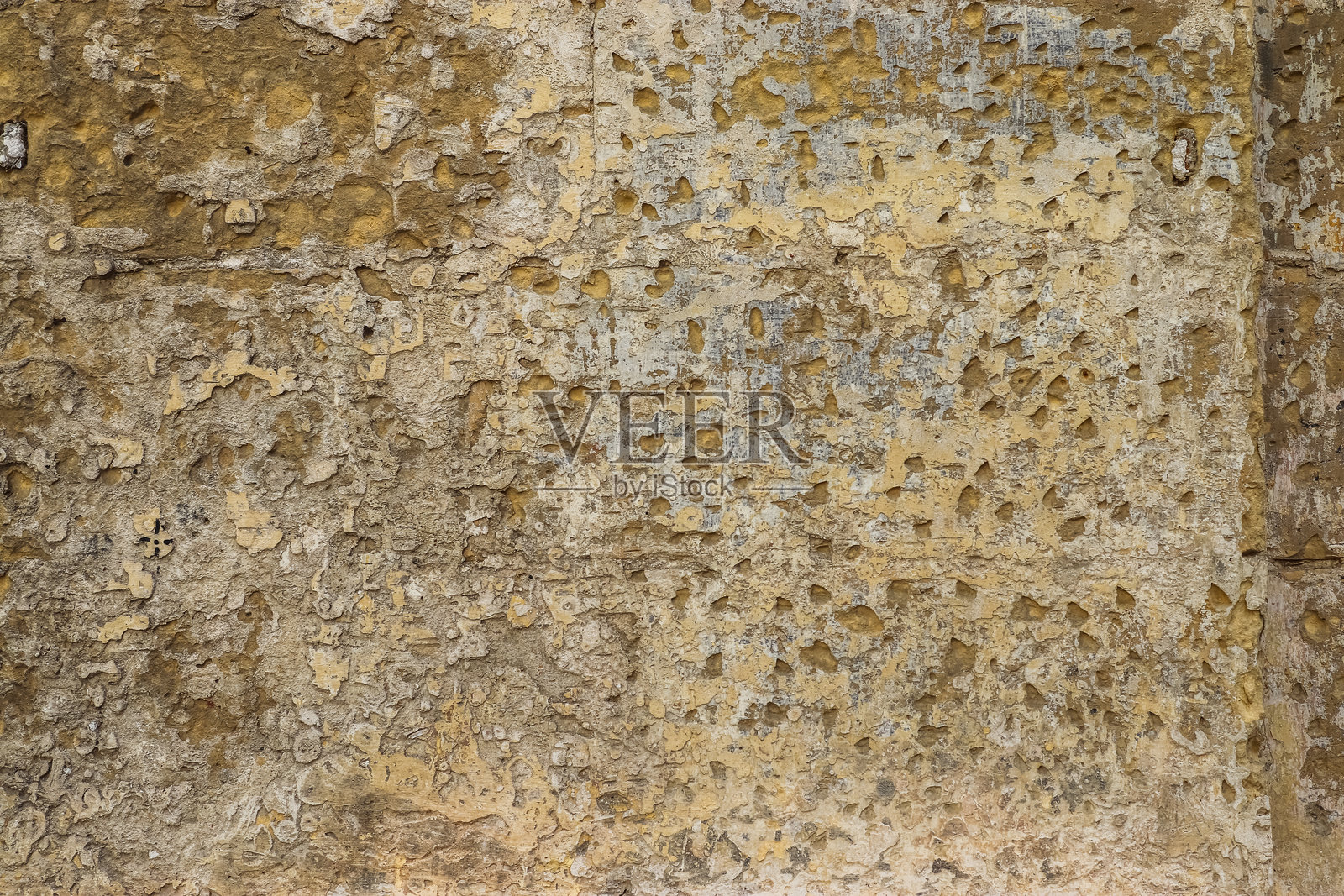 马耳他历史街区一座百年石墙的细致视角。照片摄影图片