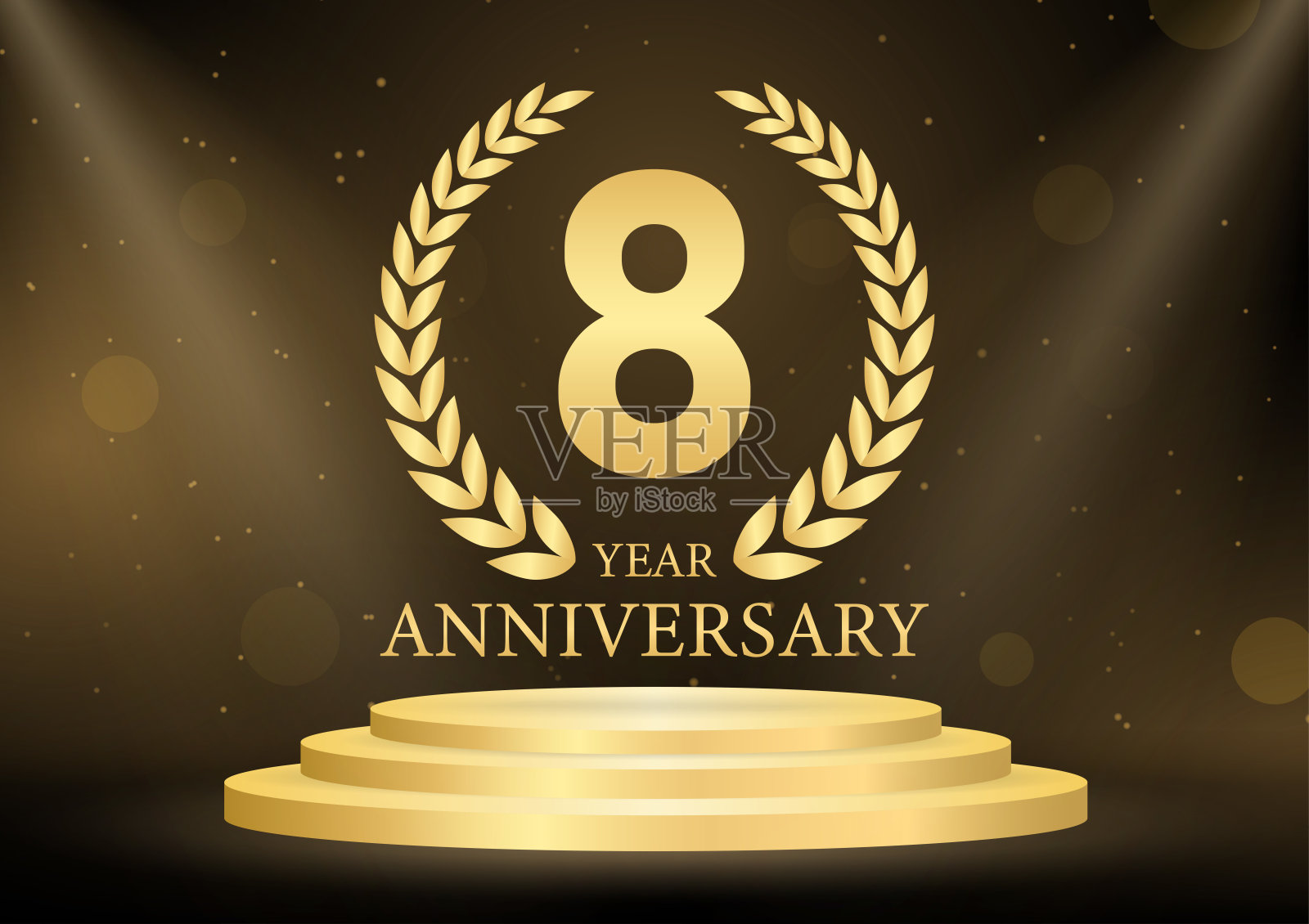 八周年纪念。婚礼、生日派对或庆祝活动的纪念庆典。插画图片素材