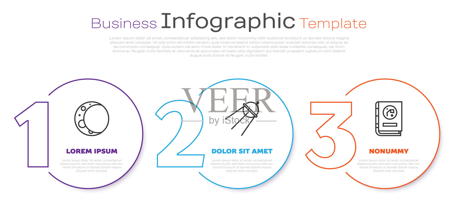 设置行星、卫星和书籍的月亮，商业信息图模板。矢量图。插画图片素材