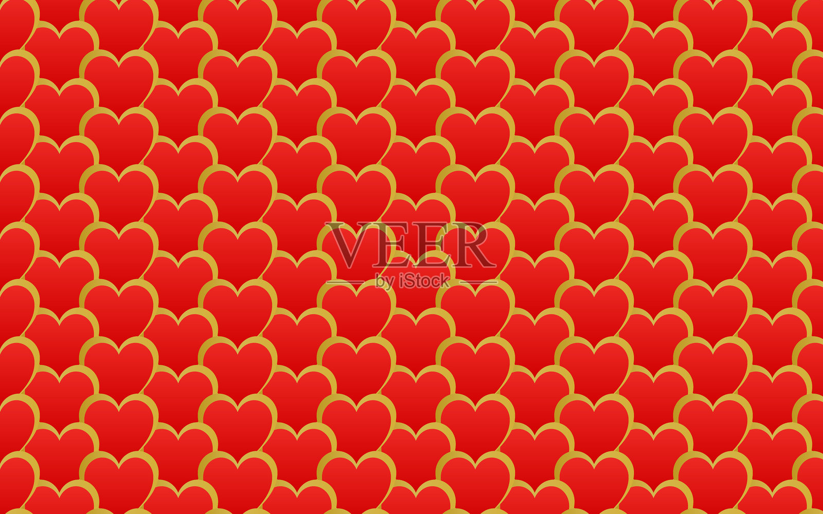 红色和金色心形图案插画图片素材