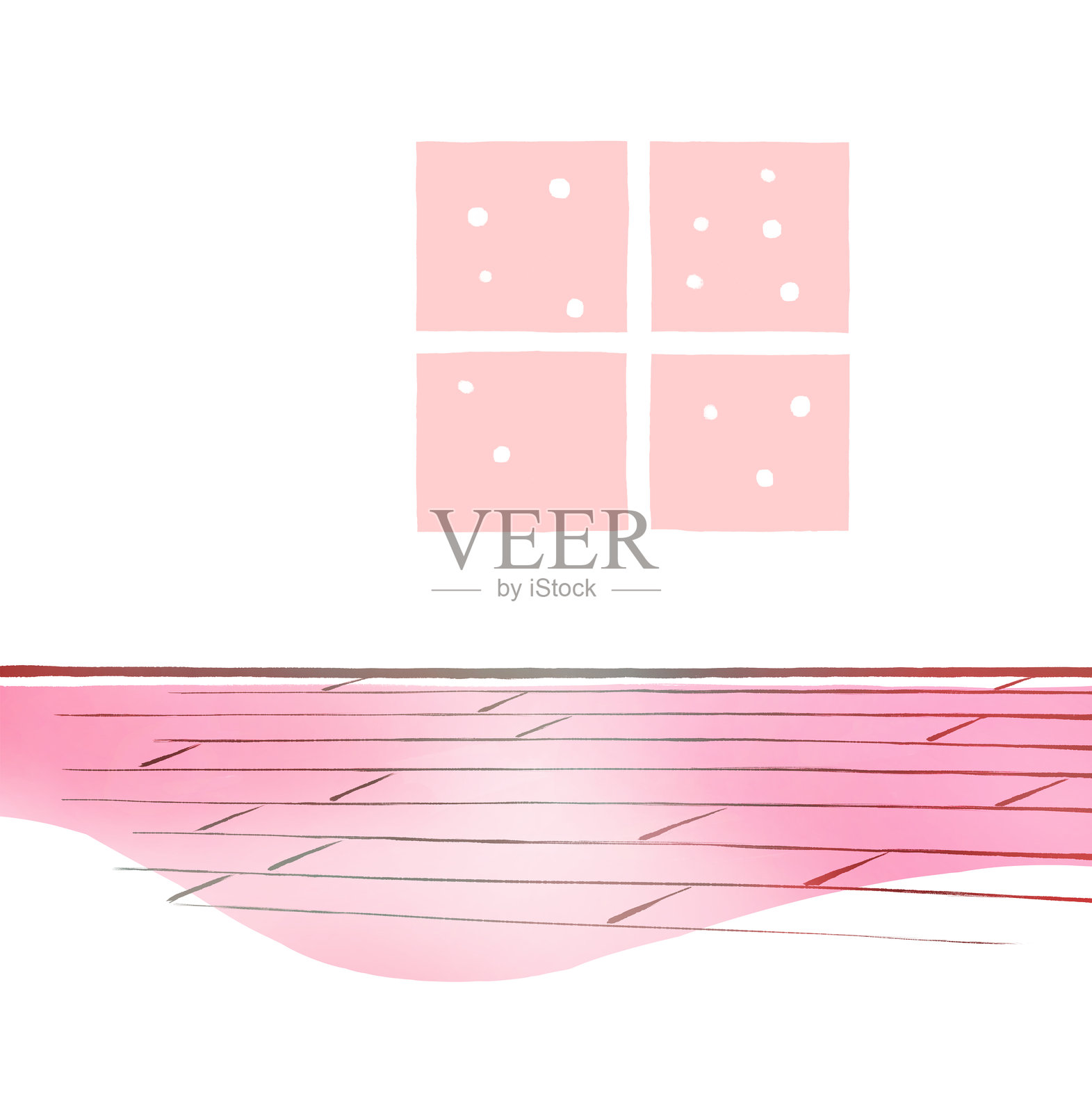 温暖的房间，配有地暖系统插画图片素材