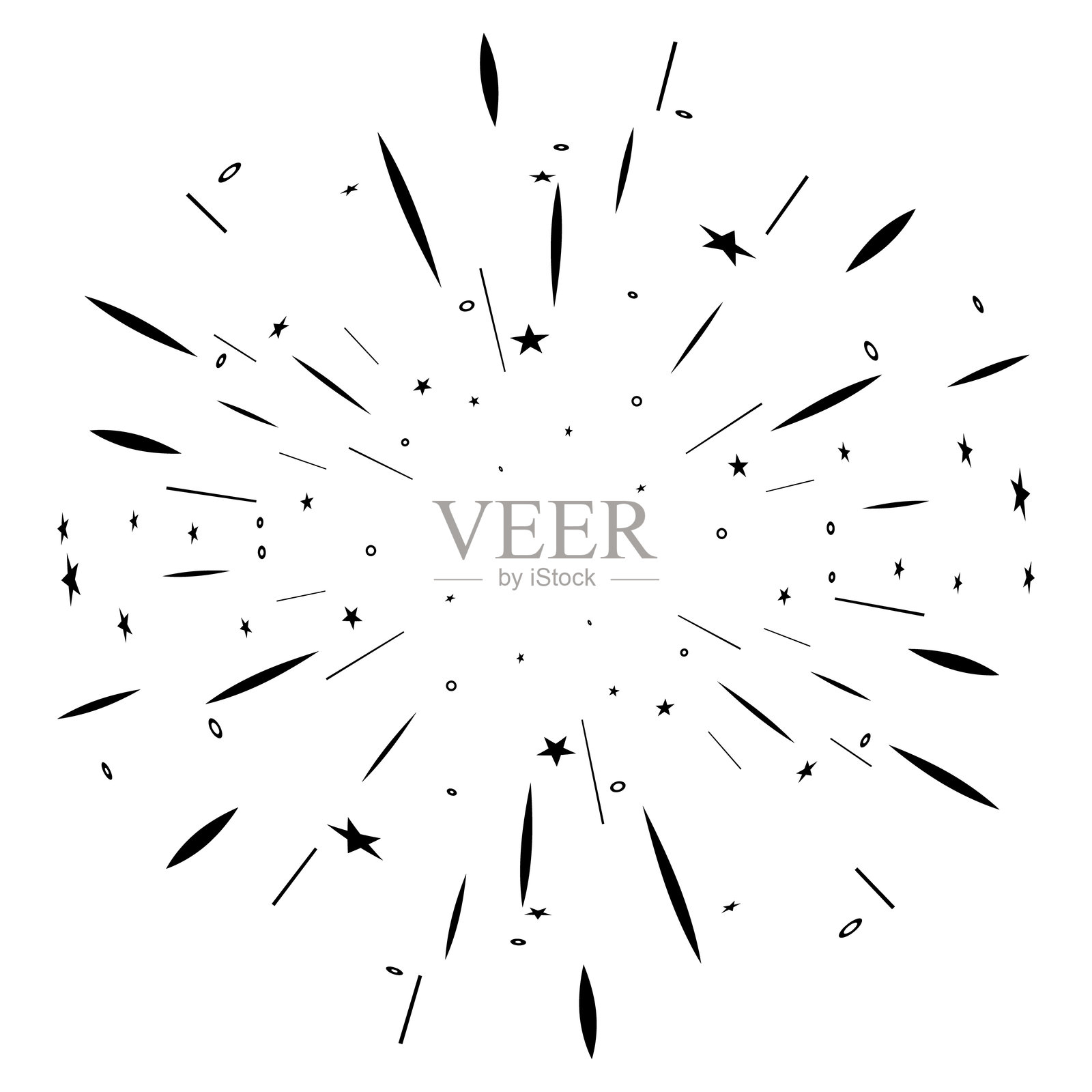 白色背景上的黑色漫画放大线背景插画图片素材