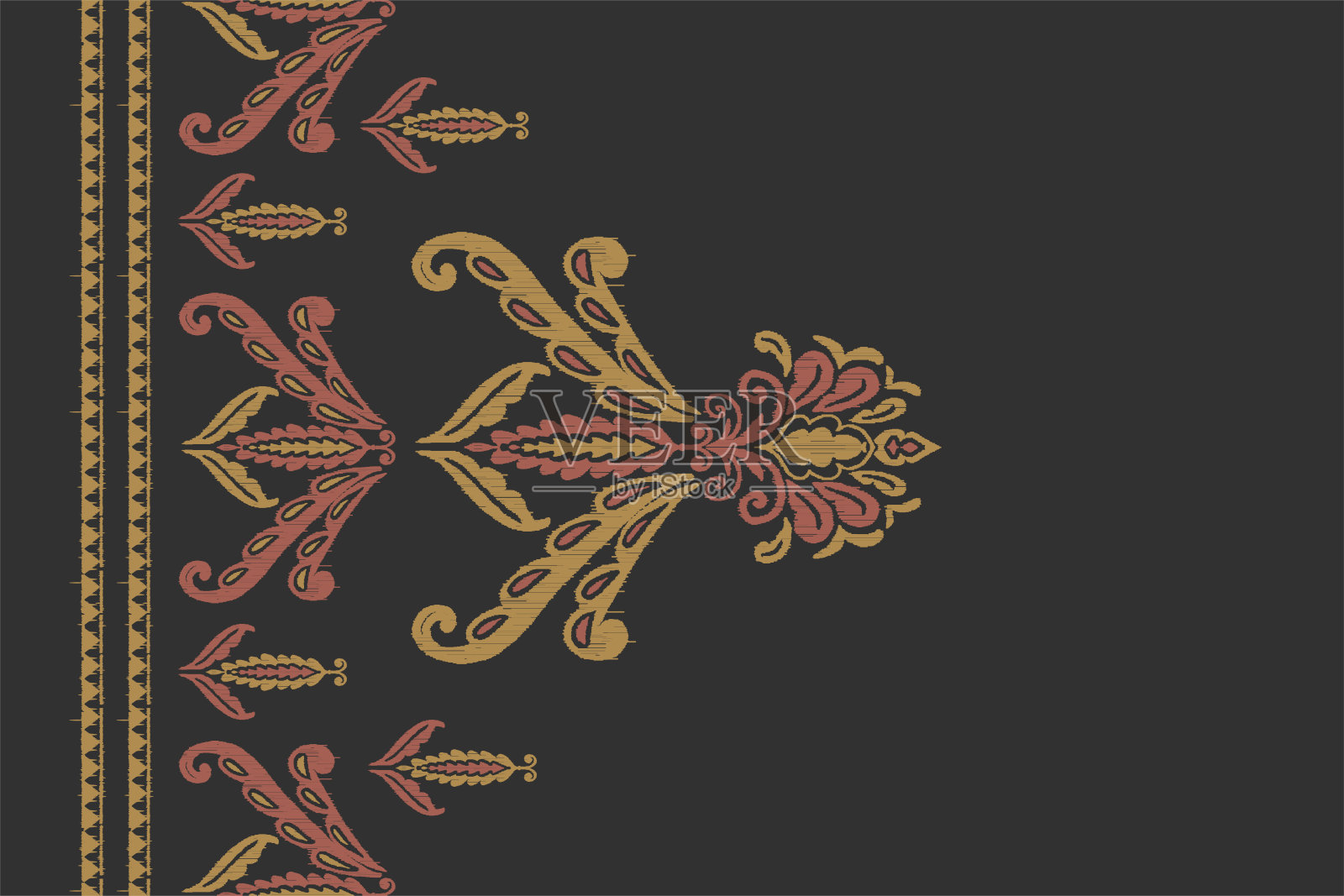 伊卡特织物图案背景插画图片素材