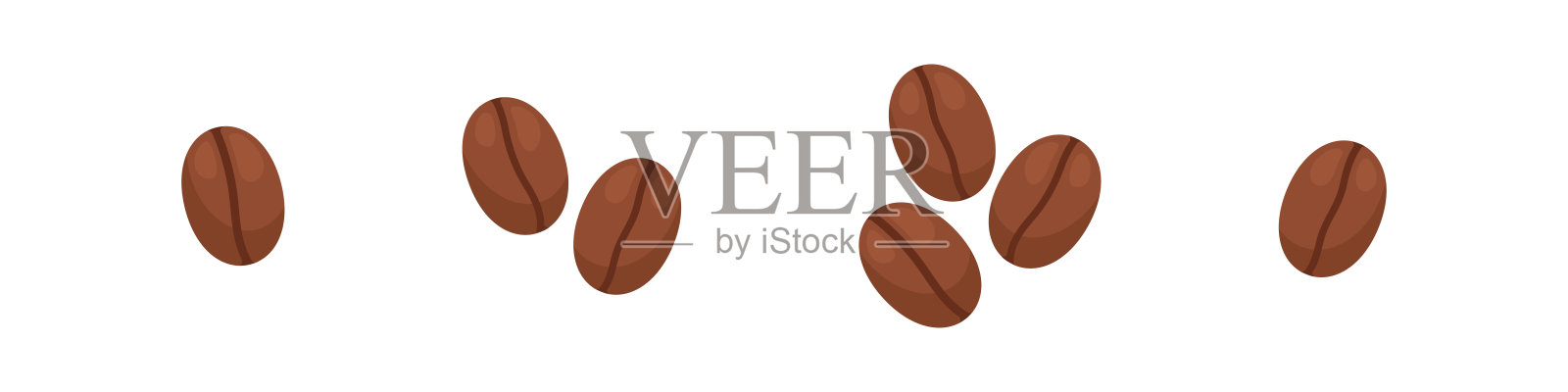 咖啡图标。咖啡豆矢量图集。咖啡豆标志。孤立的咖啡因图标。插画图片素材