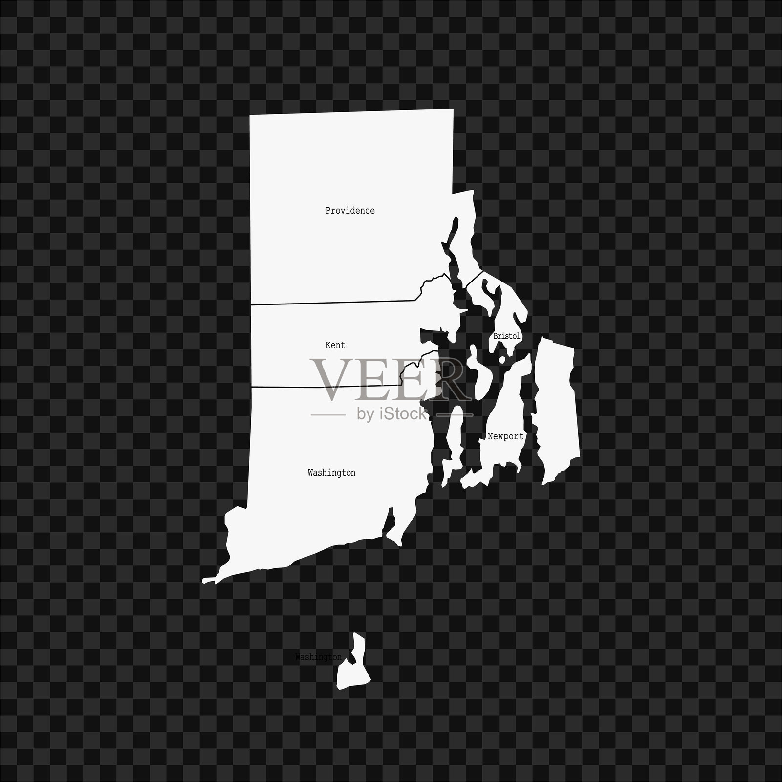 罗德岛地图插画图片素材