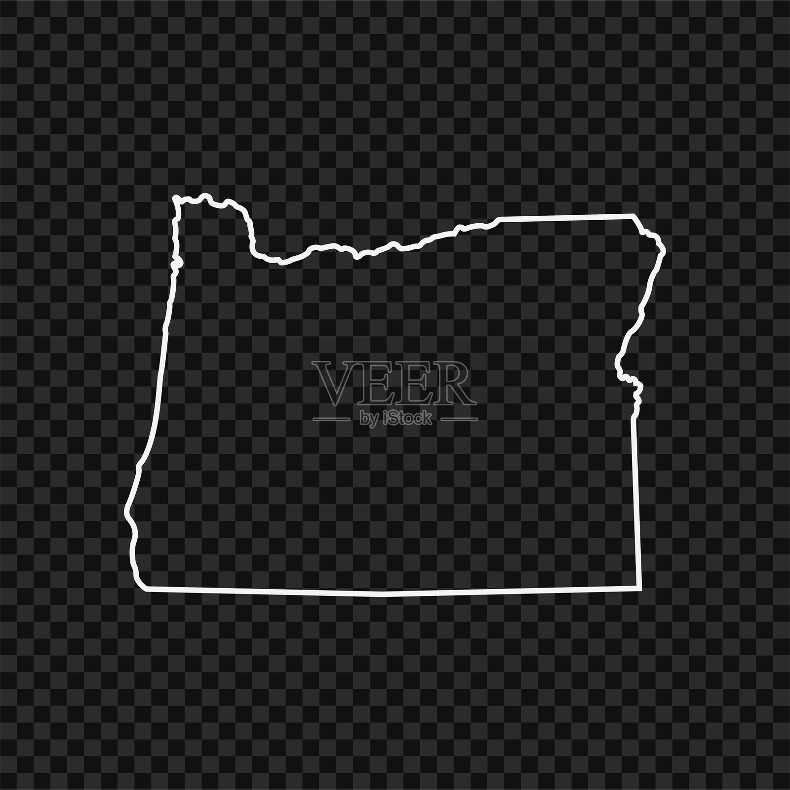 俄勒冈州地图插画图片素材