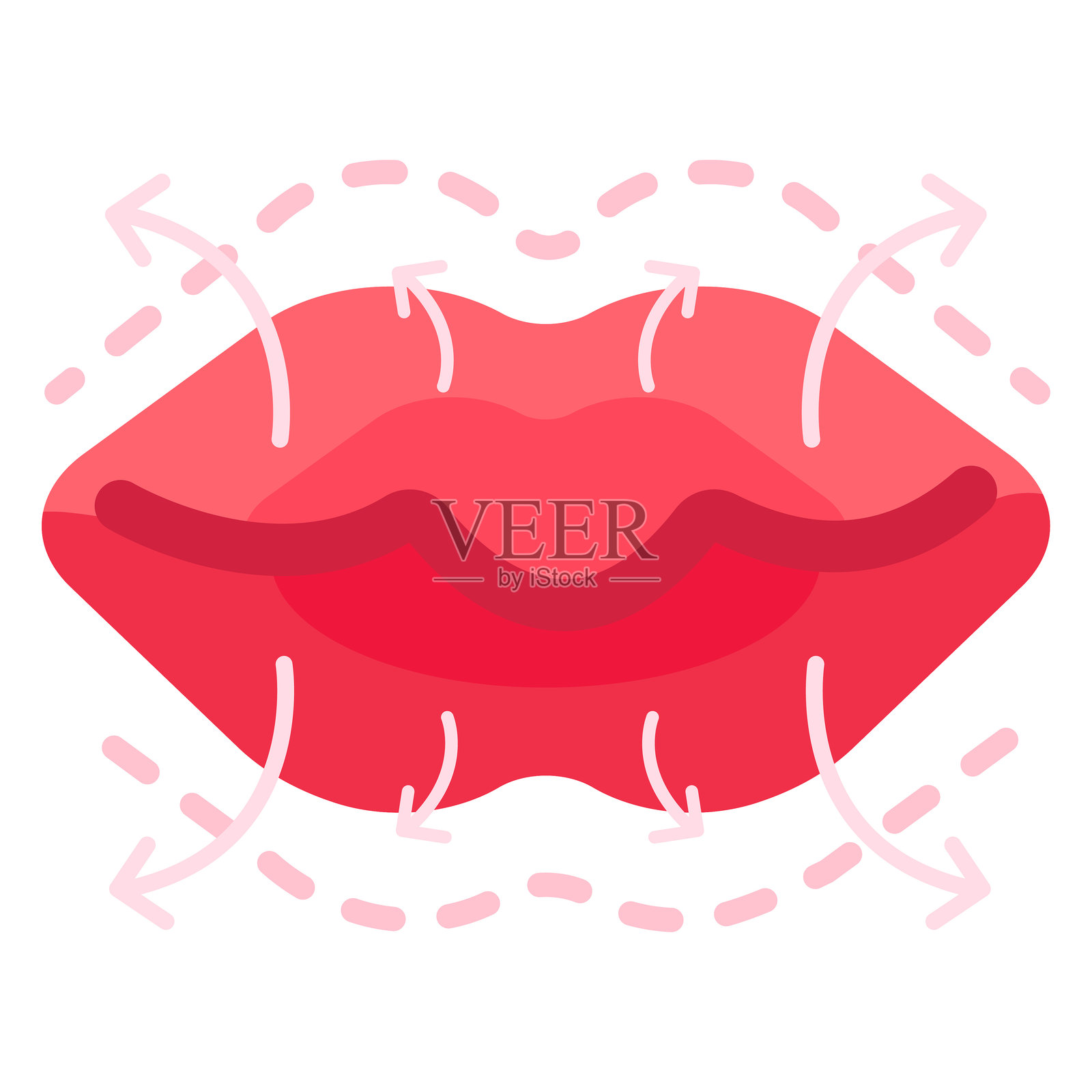 唇部填充注射抗衰老整形手术插画图片素材