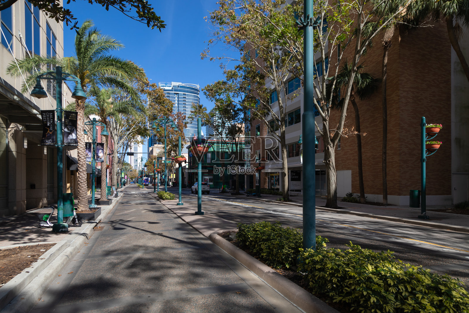 奥兰多市中心的城市街景照片摄影图片