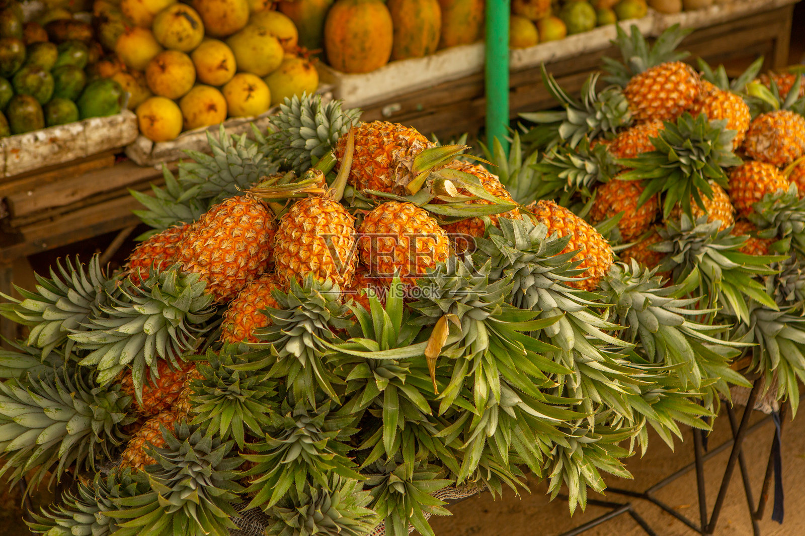 斯里兰卡当地市场的水果和蔬菜。照片摄影图片