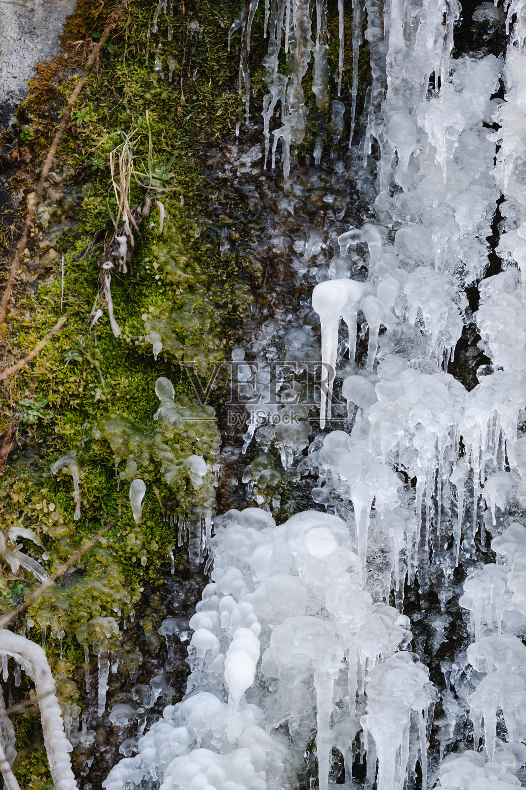 精美冰柱的特写镜头照片摄影图片