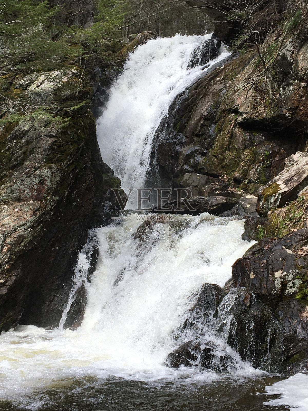 汹涌的瀑布照片摄影图片