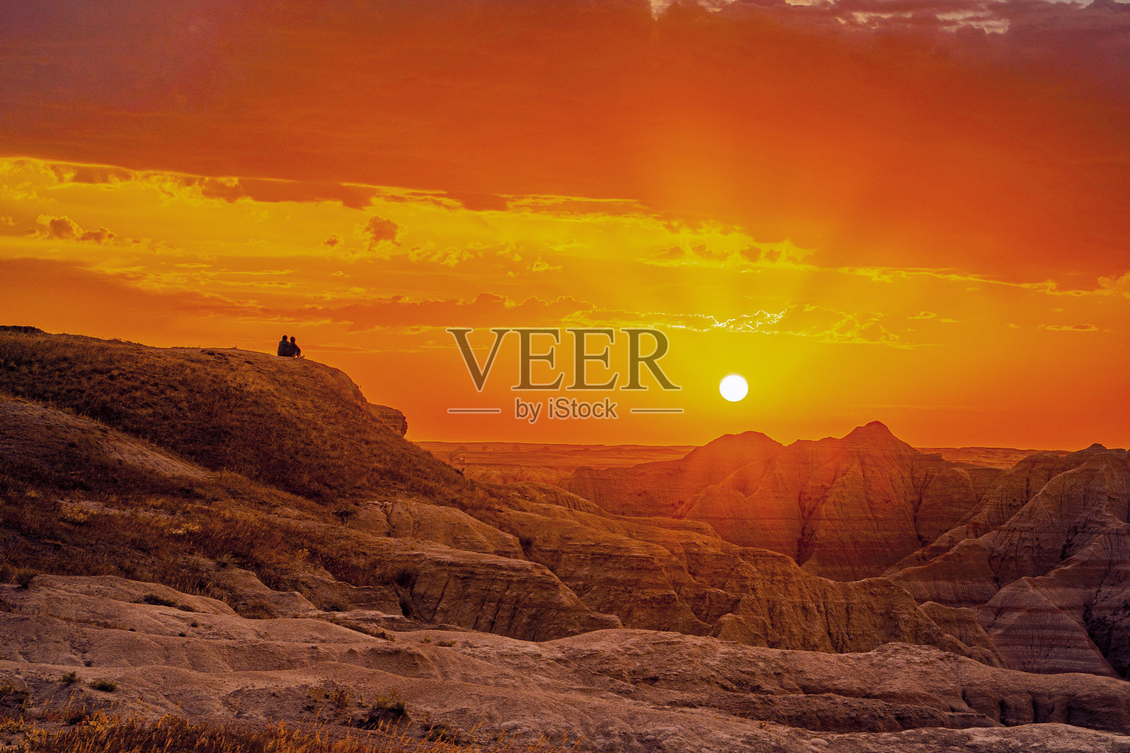 享受坏lands的日出照片摄影图片