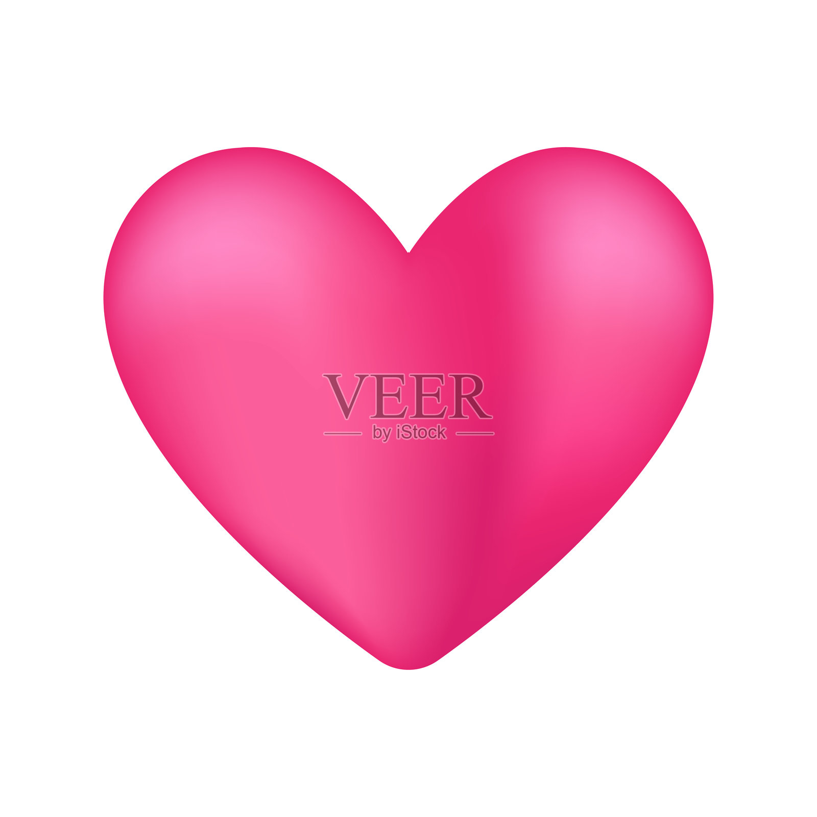 情人节或婚礼日的3D心形。爱的象征。插画图片素材