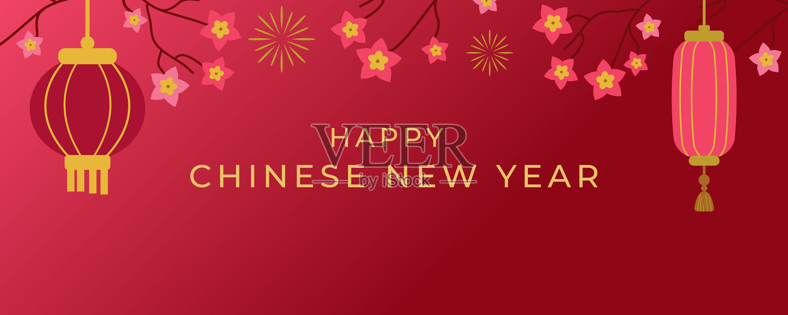 中国新年背景。矢量插图。插画图片素材