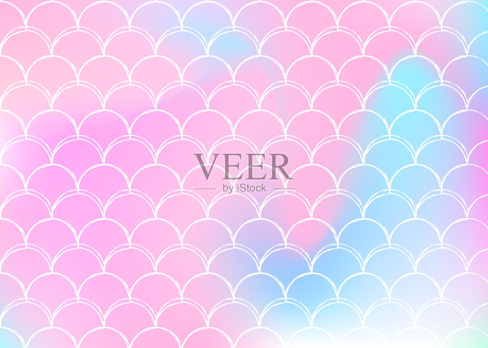 美人鱼鳞片背景，带有全息渐变。插画图片素材