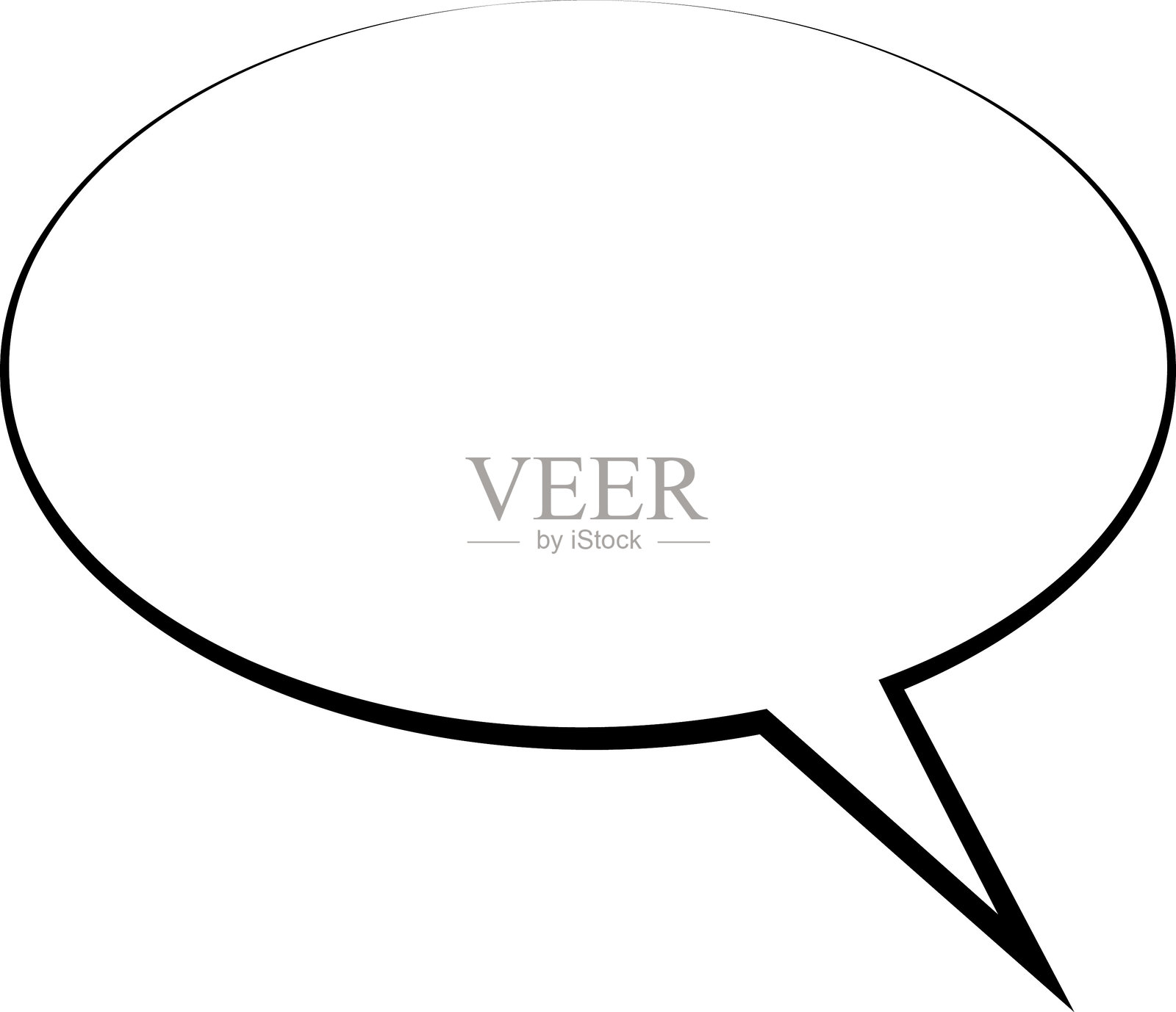 一组平面设计的空白对话气泡，聊天框，消息框图标。气球涂鸦风格的思考符号。背景上独立的对话气泡。插画图片素材