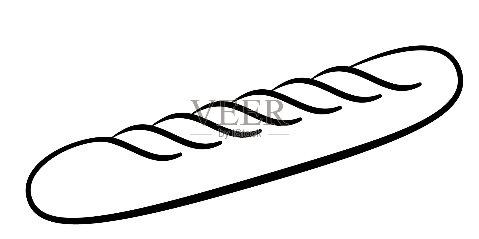 经典轮廓法棍面包插画图片素材