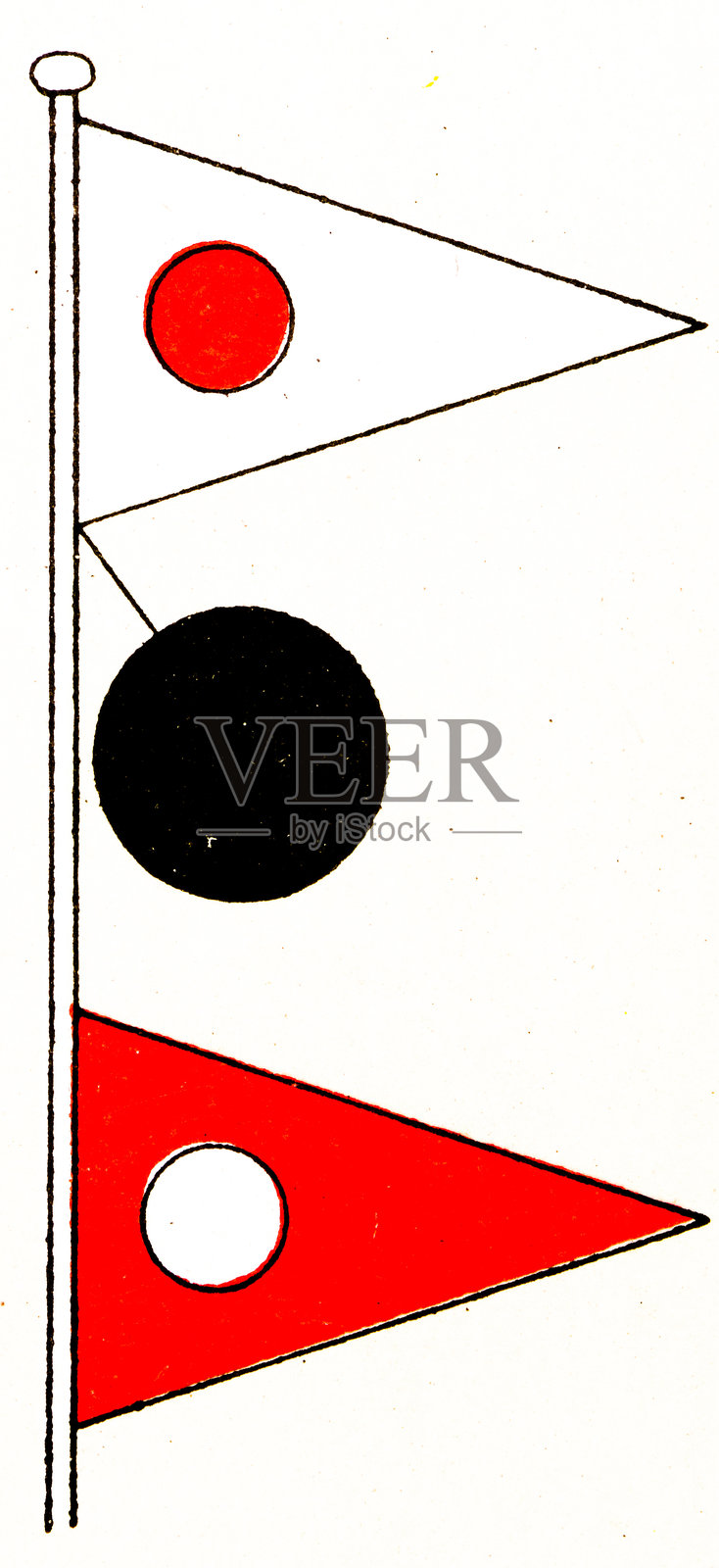 信号旗和引航旗：国际距离信号系统插画图片素材
