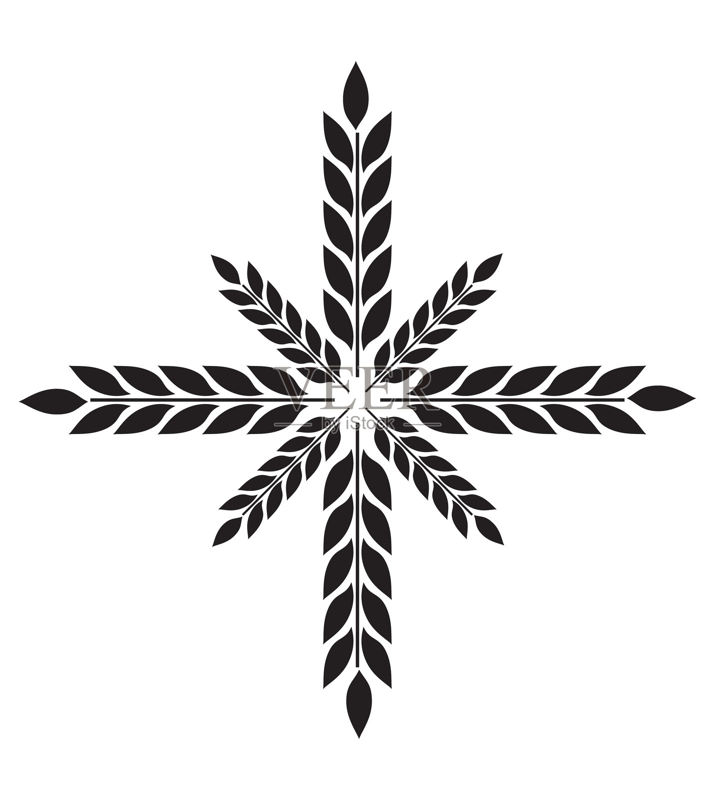 黑麦穗图标轮廓插画图片素材