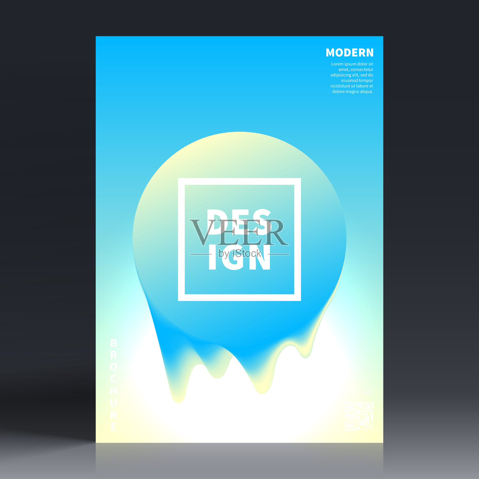 宣传册模板布局，蓝色封面设计，商业年度报告，传单，杂志插画图片素材