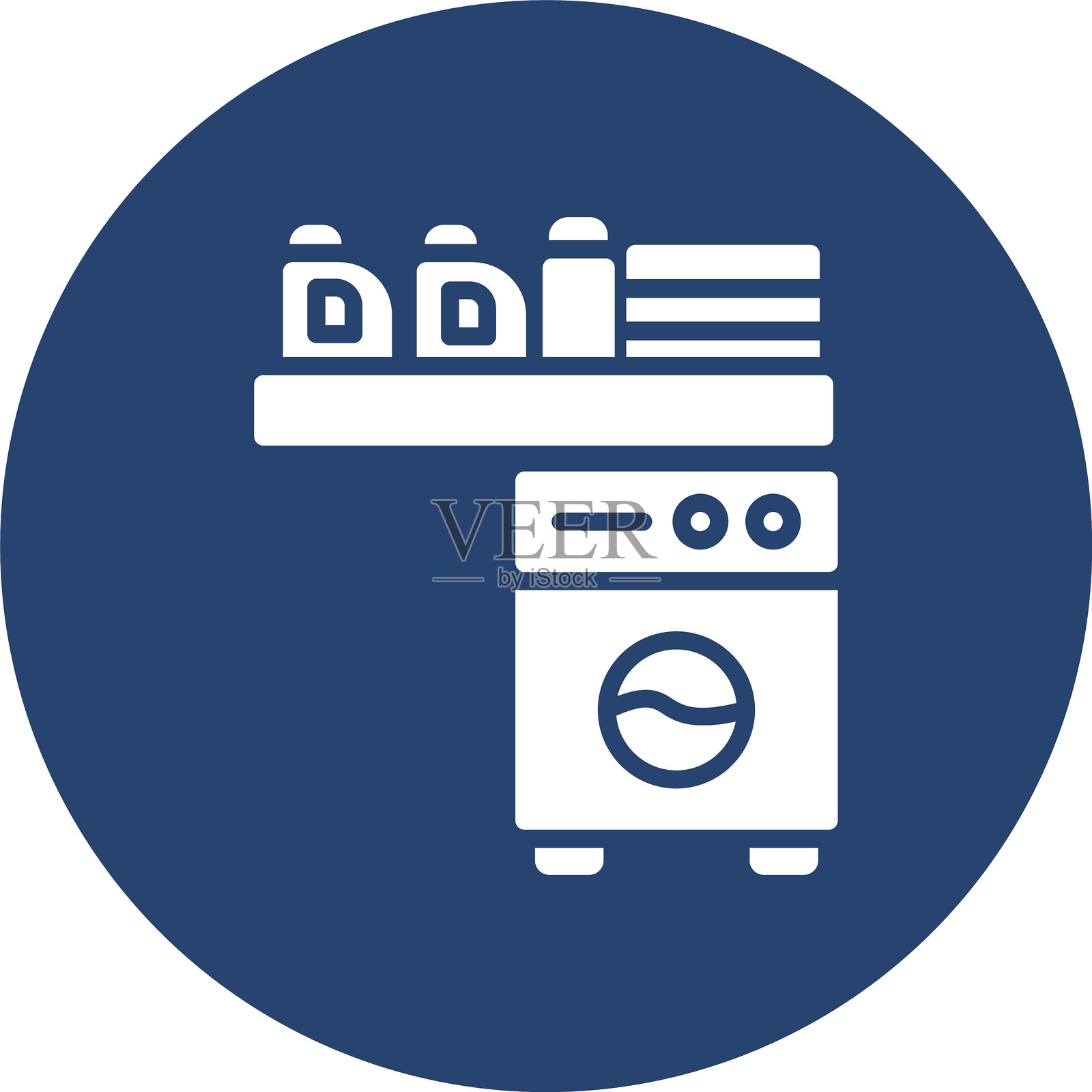 洗衣机图标多彩圆圈插画图片素材