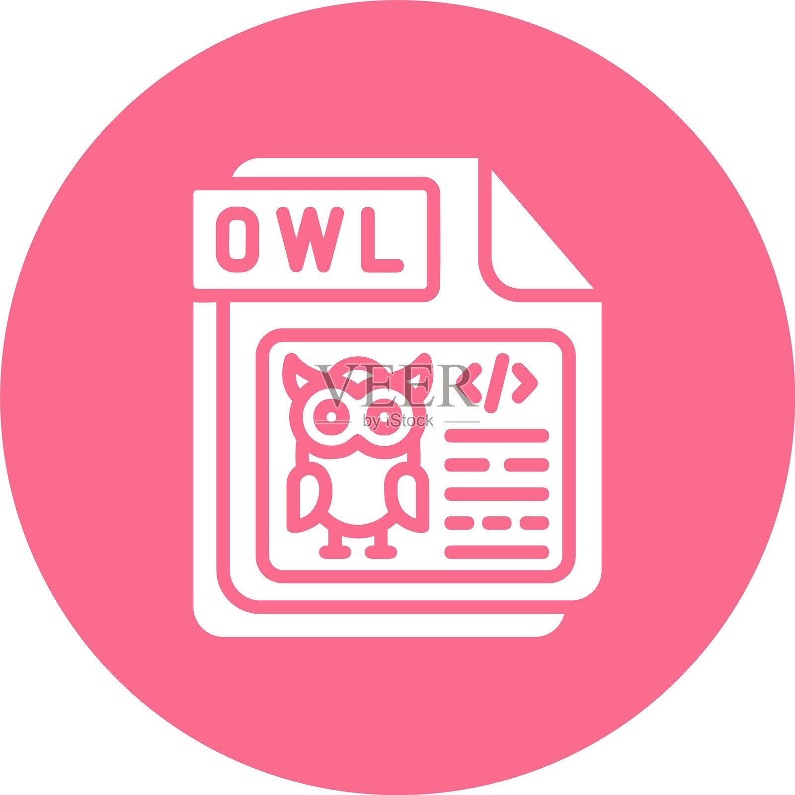 猫头鹰图案多彩圆圈插画图片素材