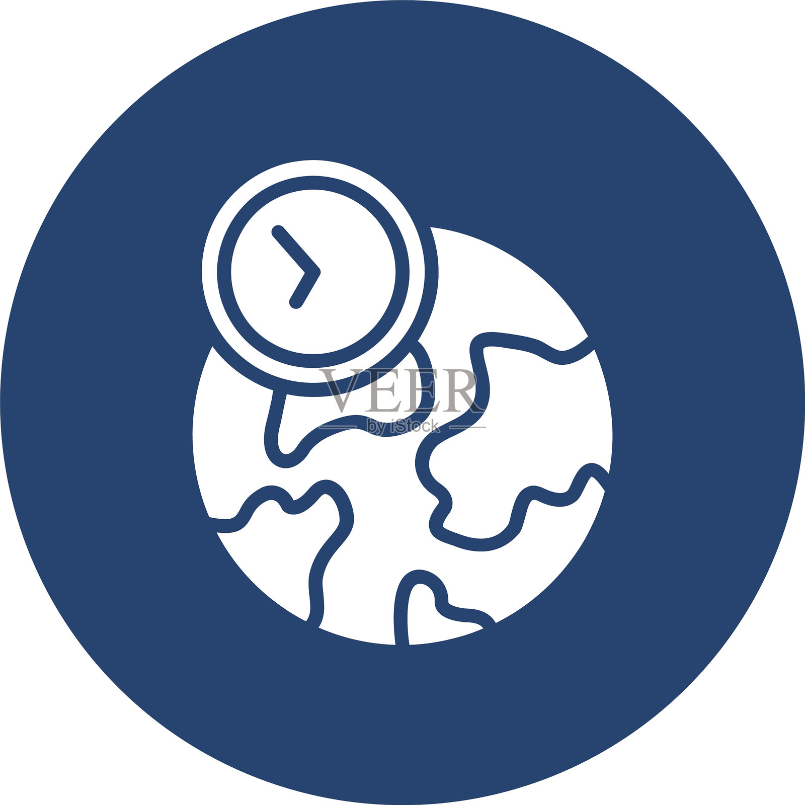 时区图标多彩圆圈插画图片素材