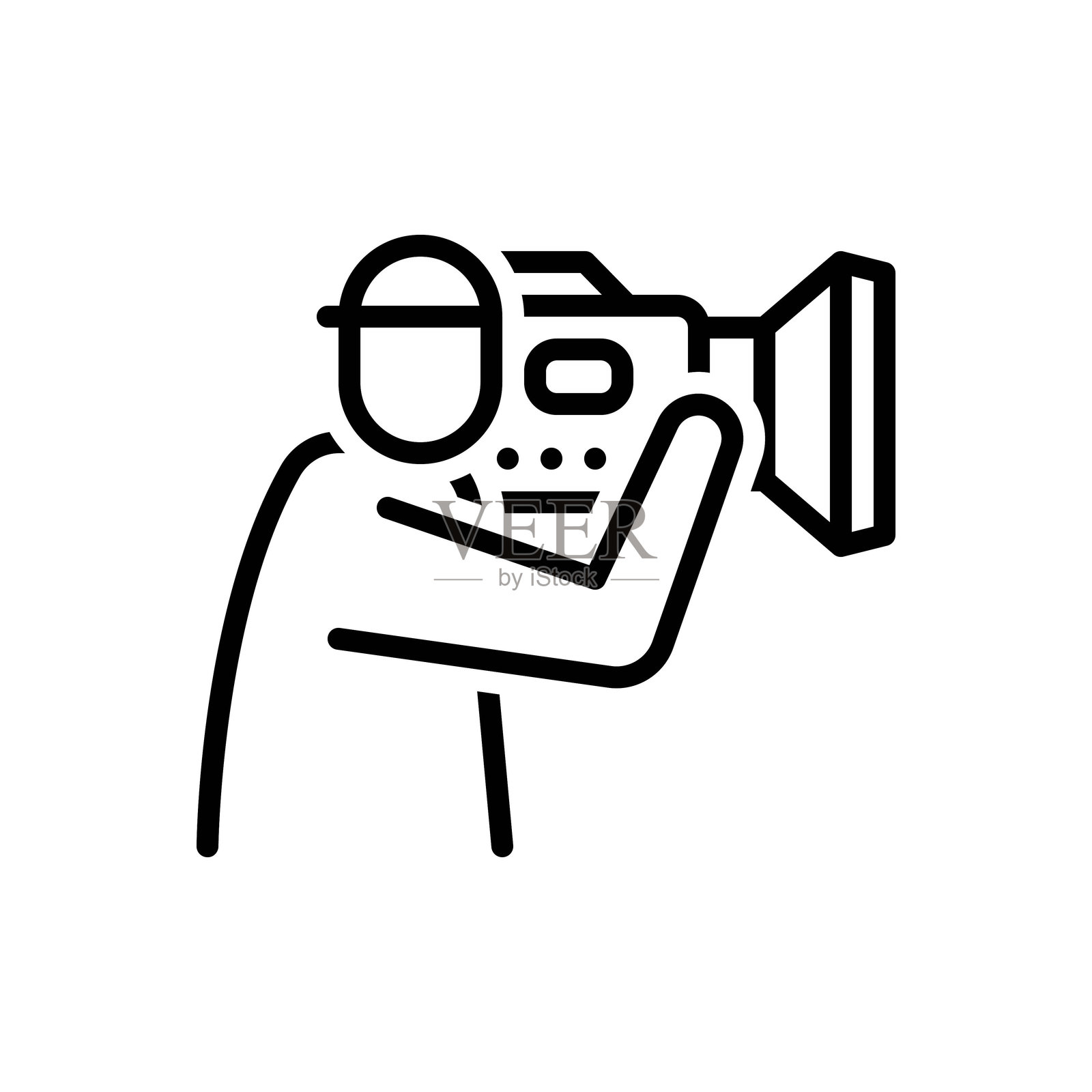 摄影师在拍照插画图片素材