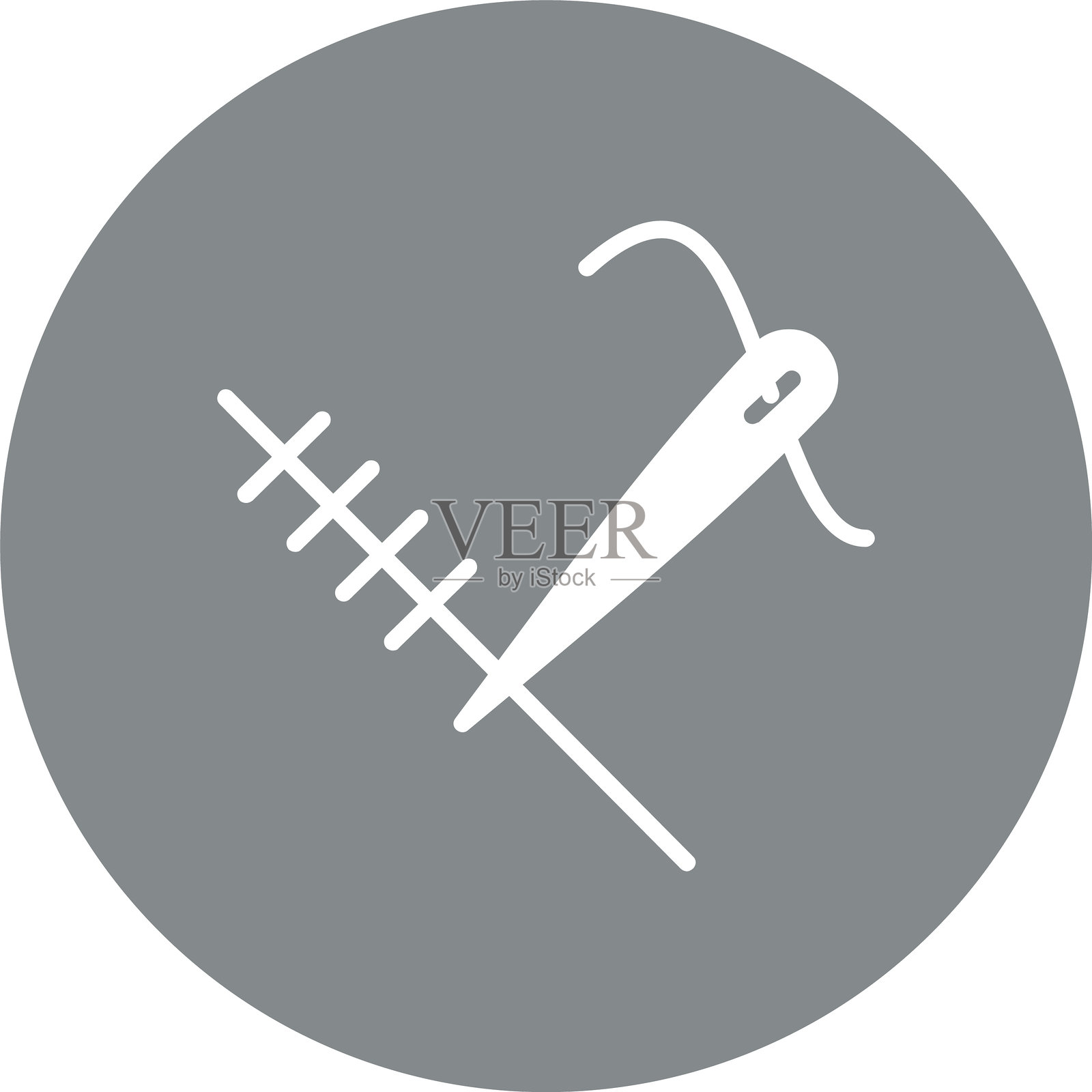 缝合字形多色圆圈插画图片素材