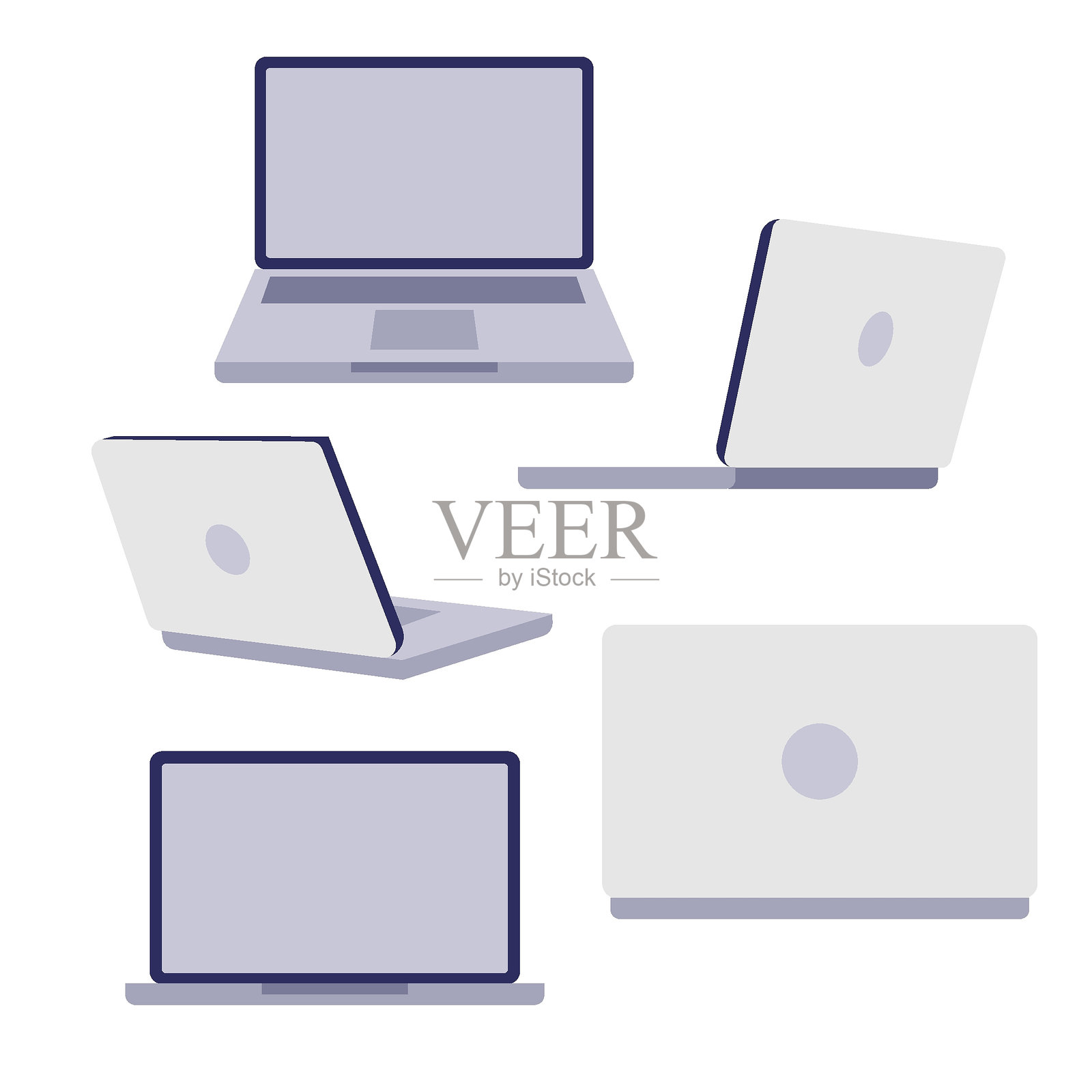 家庭办公室家具套装插画图片素材