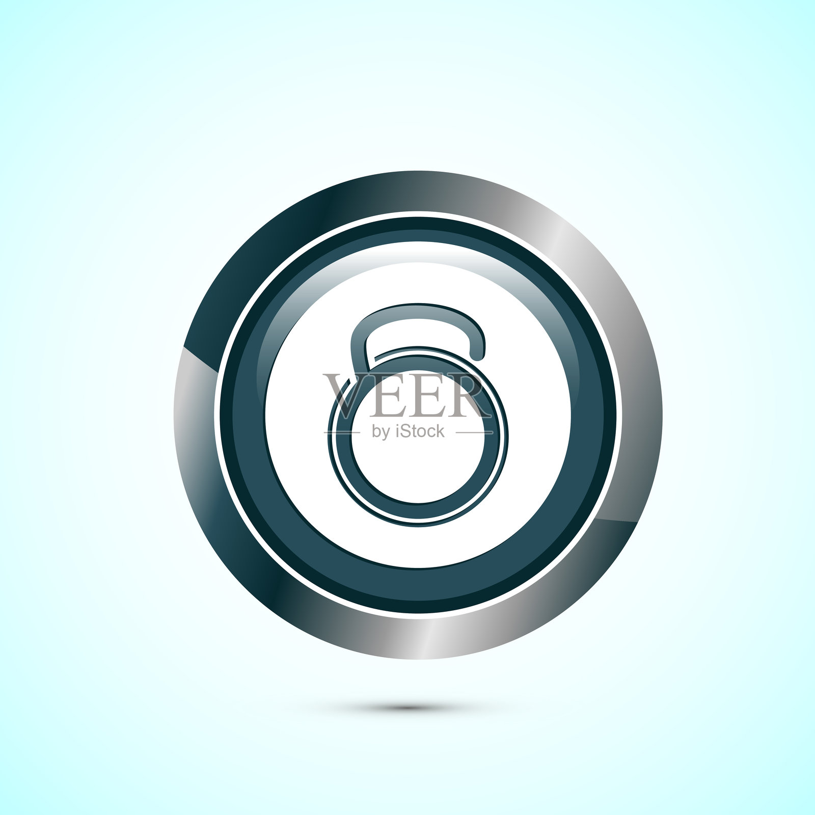 壶铃图标设计插图。用于举重、健身和健身房锻炼的重量图标。灰色圆形按钮设计插画图片素材