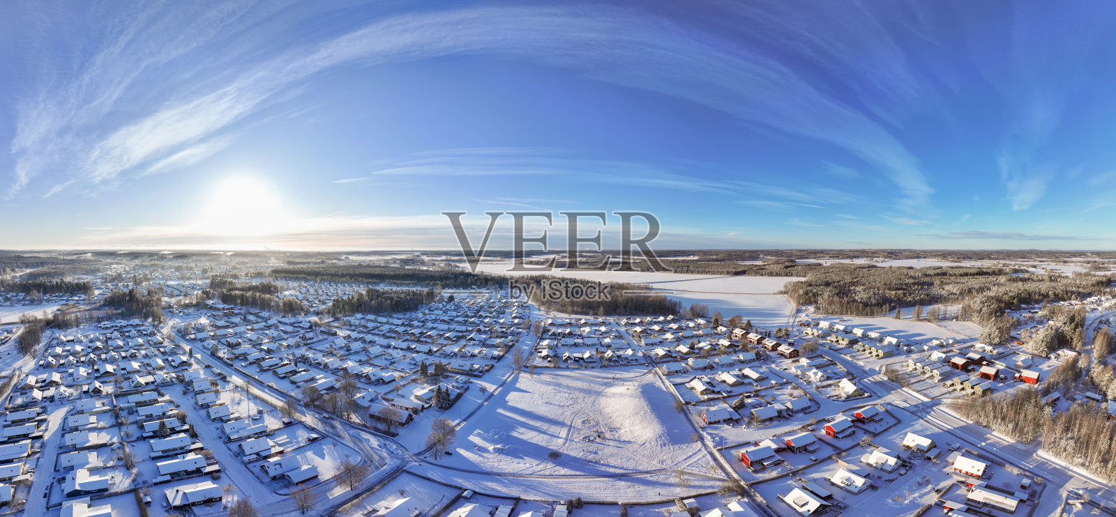 瑞典的冬季仙境村庄照片摄影图片