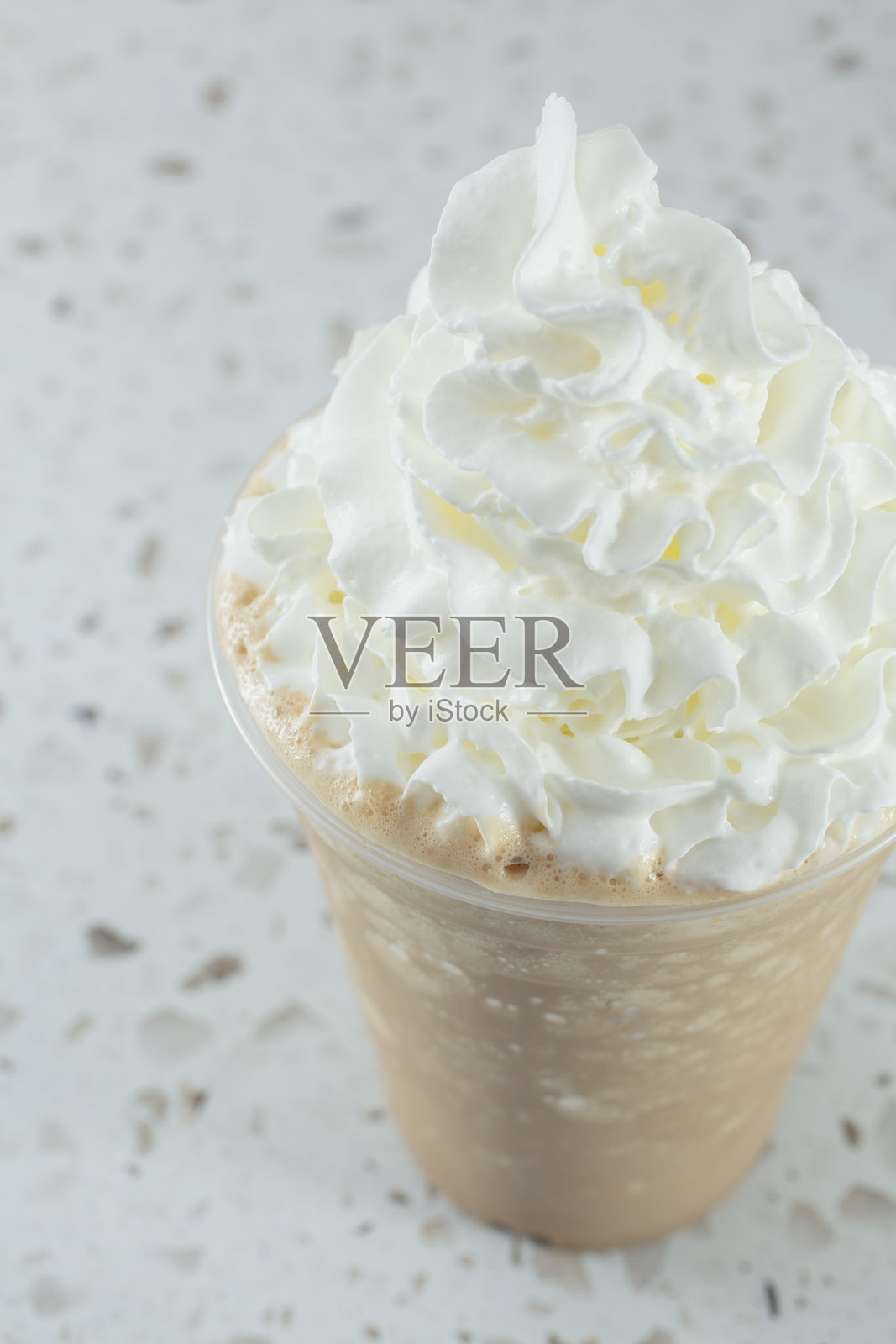 卡布奇诺饮料，奶油照片摄影图片