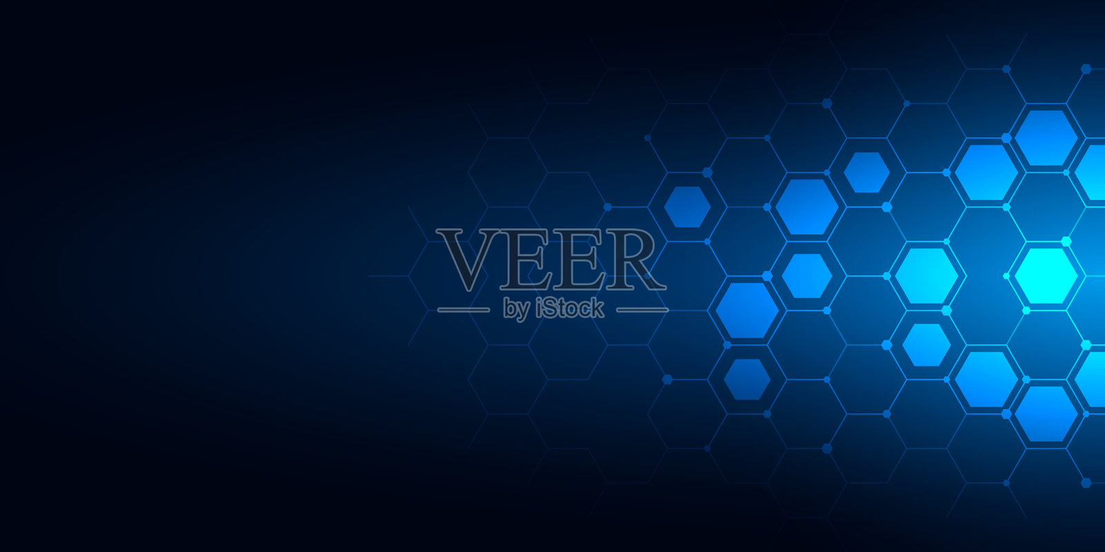 抽象科技背景和设计元素，带有六边形图案和几何形状插画图片素材