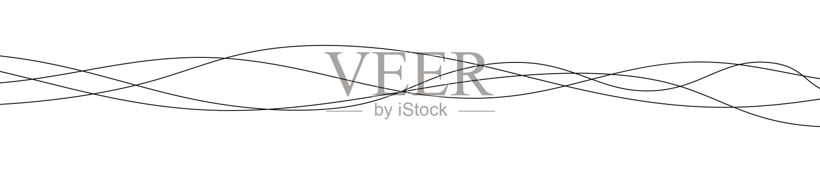 细长的弯曲波浪线插画图片素材