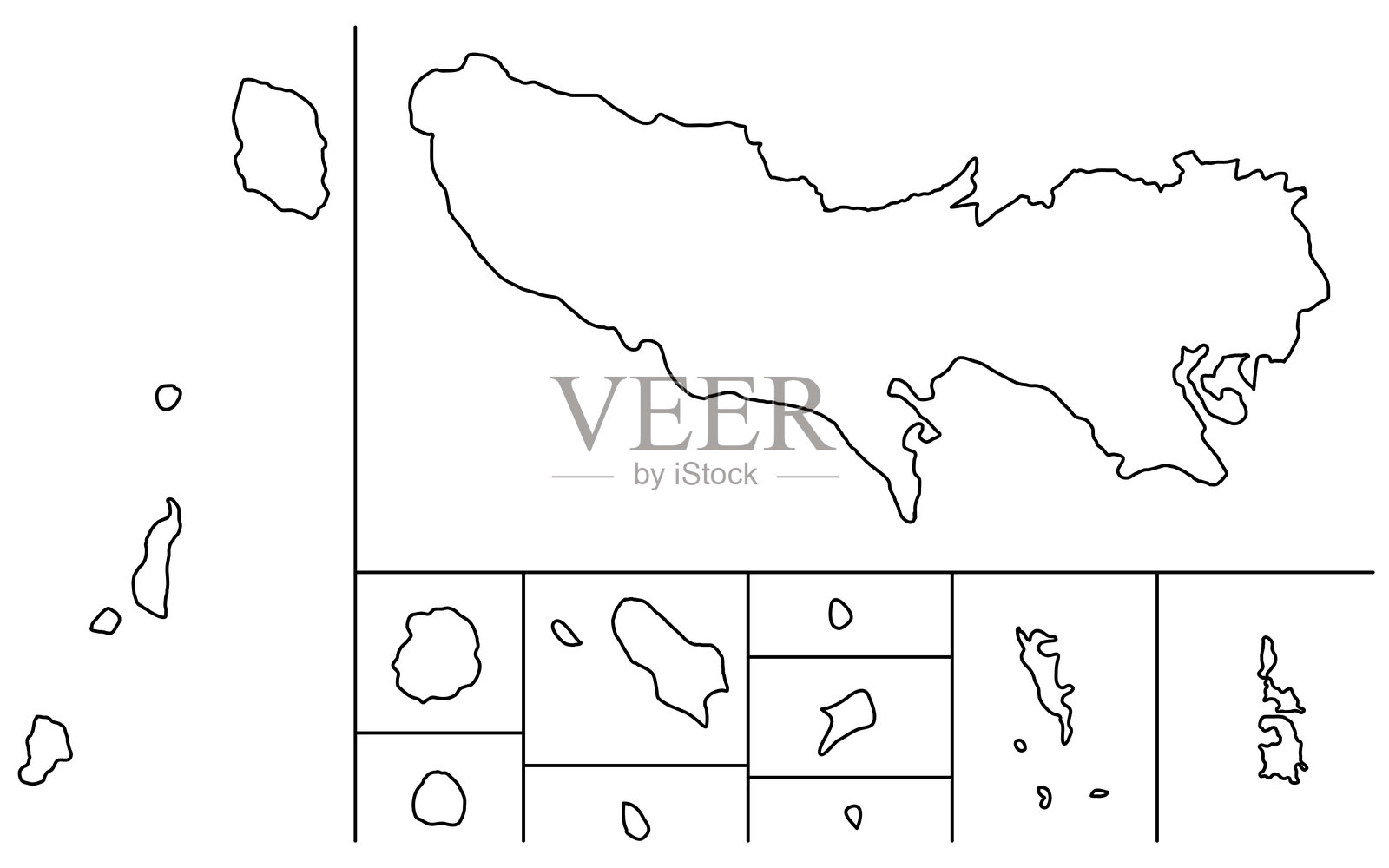 东京的真实地图（线条绘制）插画图片素材