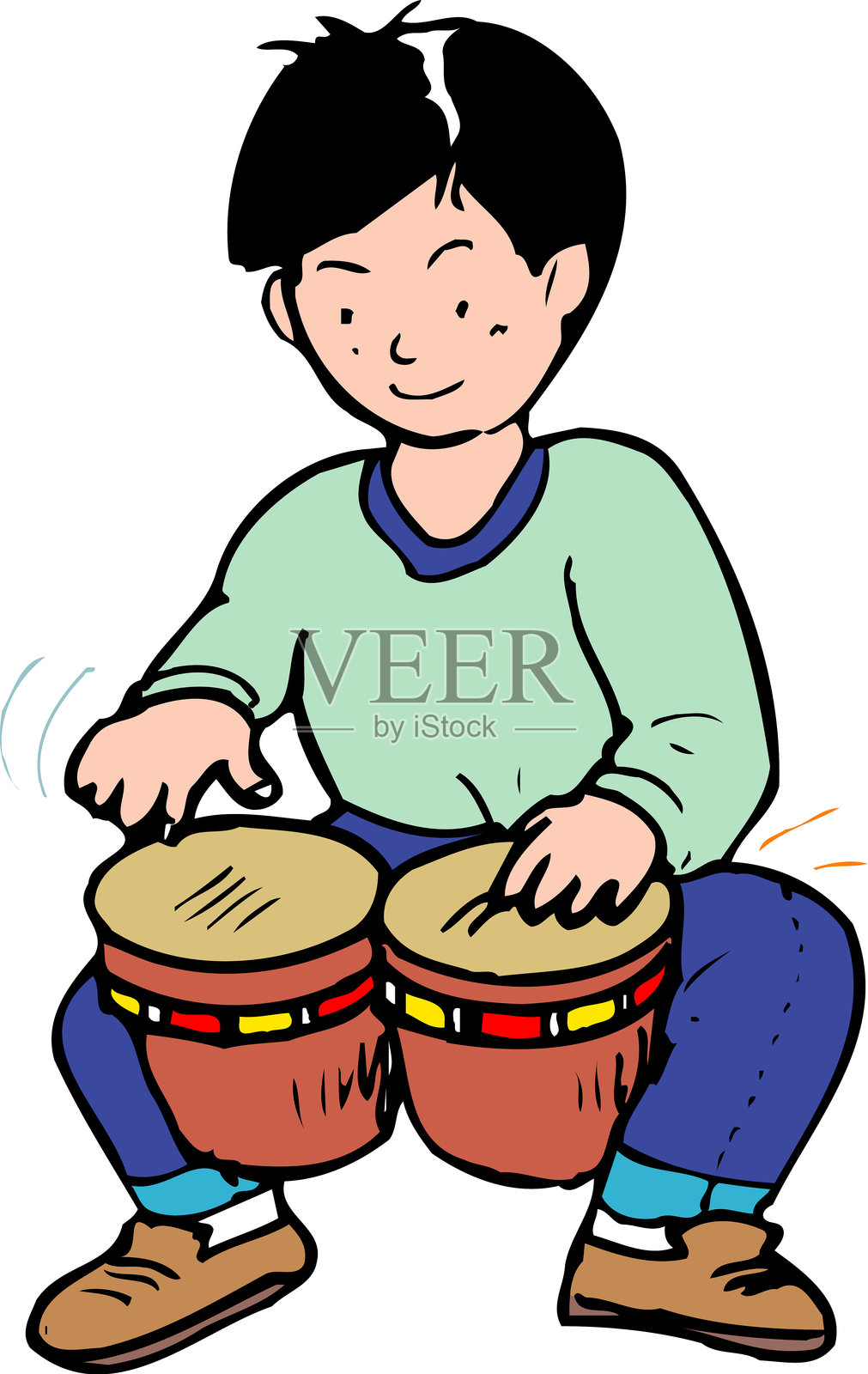 邦戈鼓插画图片素材