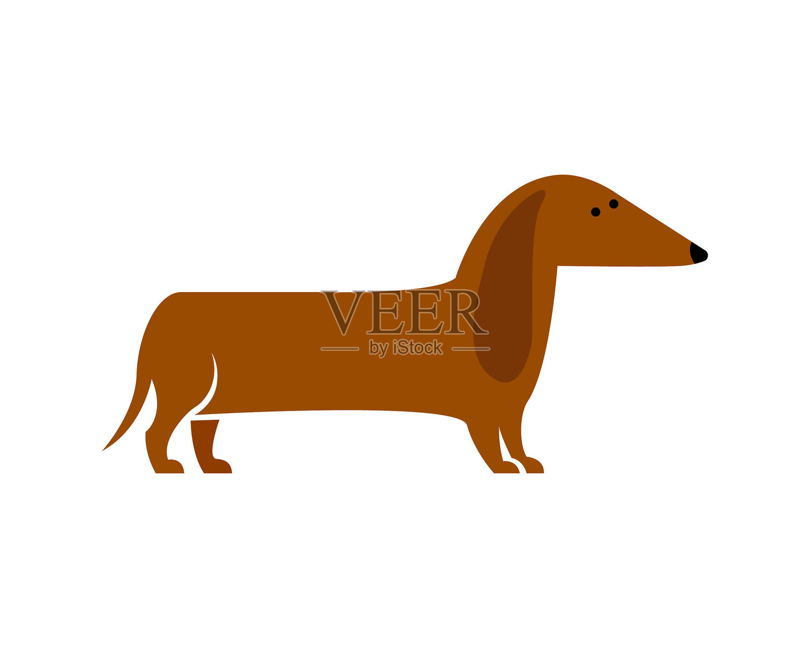 可爱的卡通腊肠犬矢量角色吉祥物，标志，图标，贴纸插画图片素材