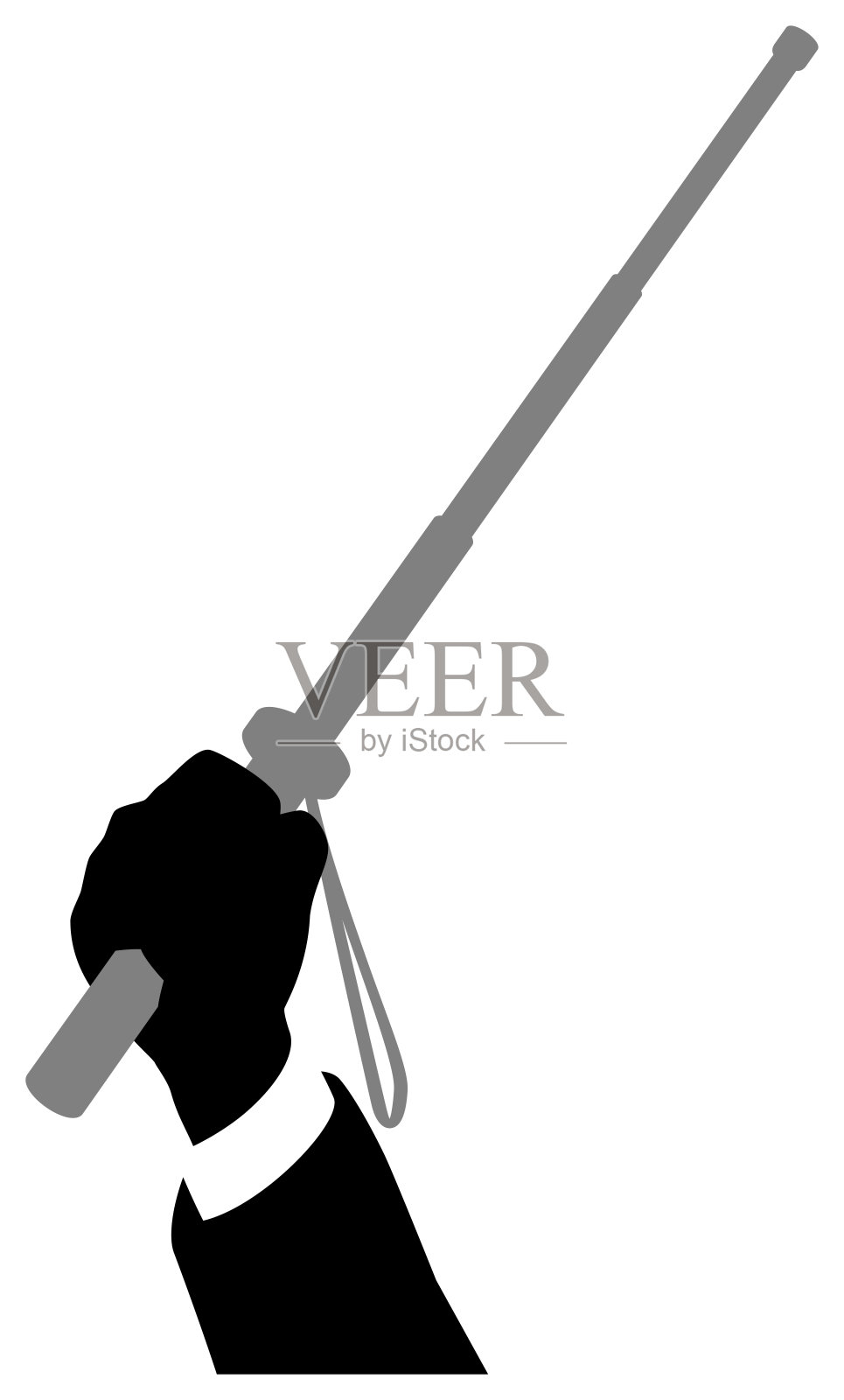 手握指挥棒的剪影插图插画图片素材