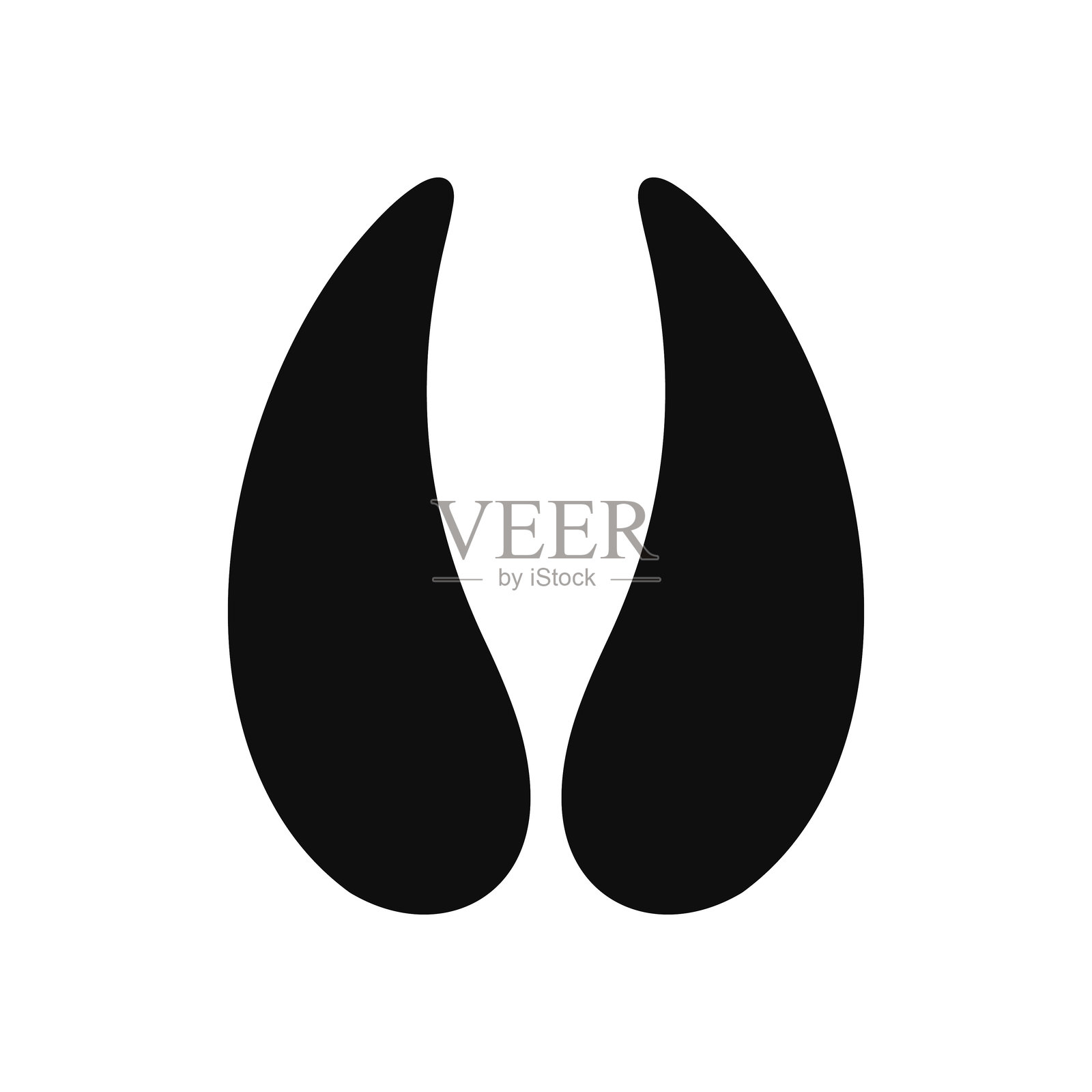 山羊爪印剪影。动物爪印矢量图标插画图片素材
