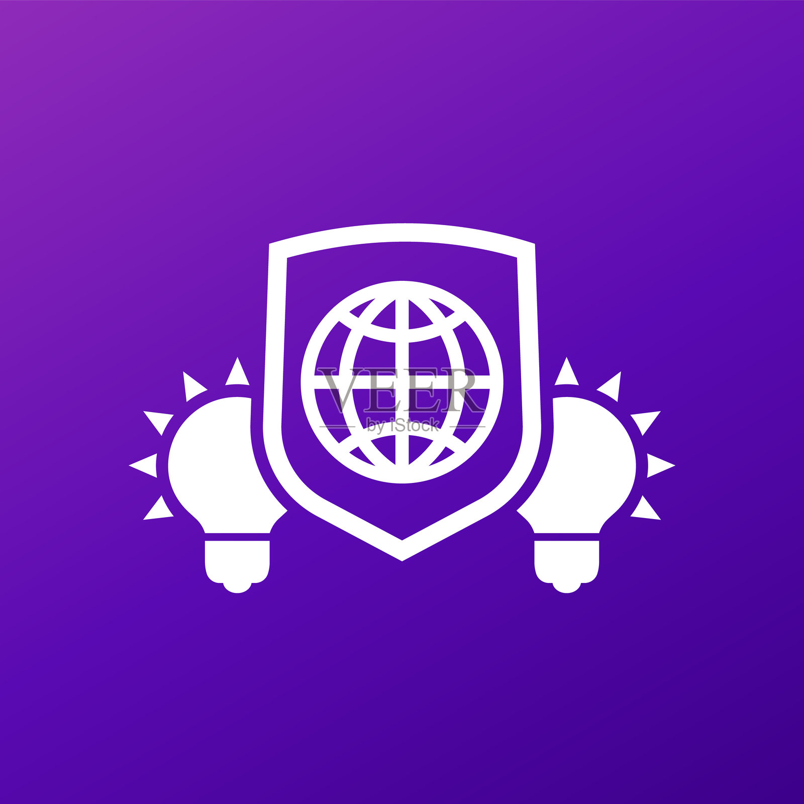 全球专利保护图标，矢量图插画图片素材