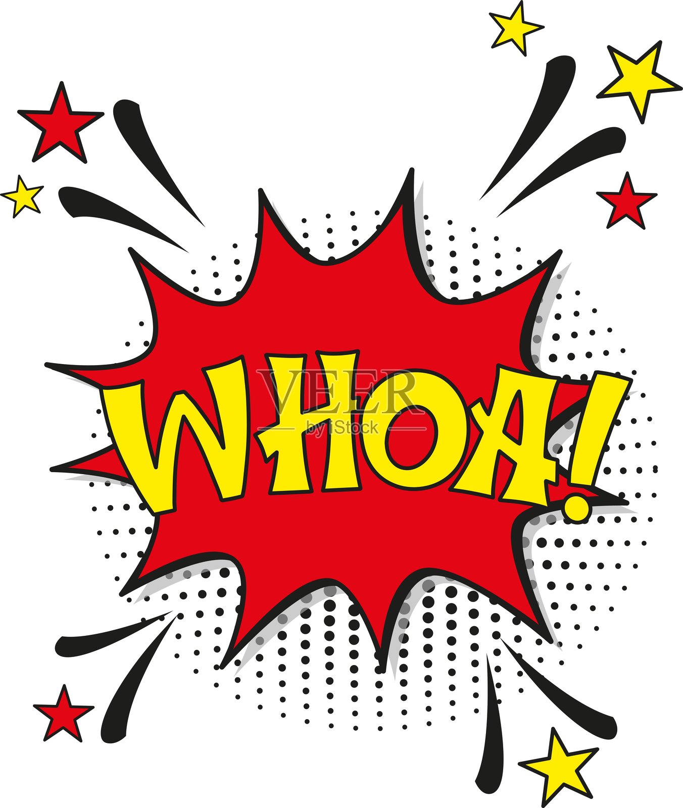 漫画字母“哇”插画图片素材