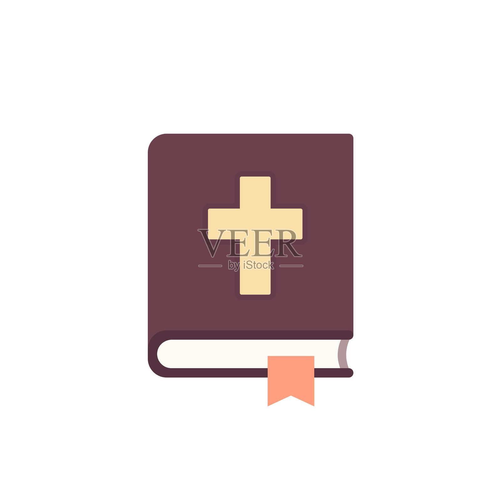 圣经书籍图标，扁平化矢量设计插画图片素材