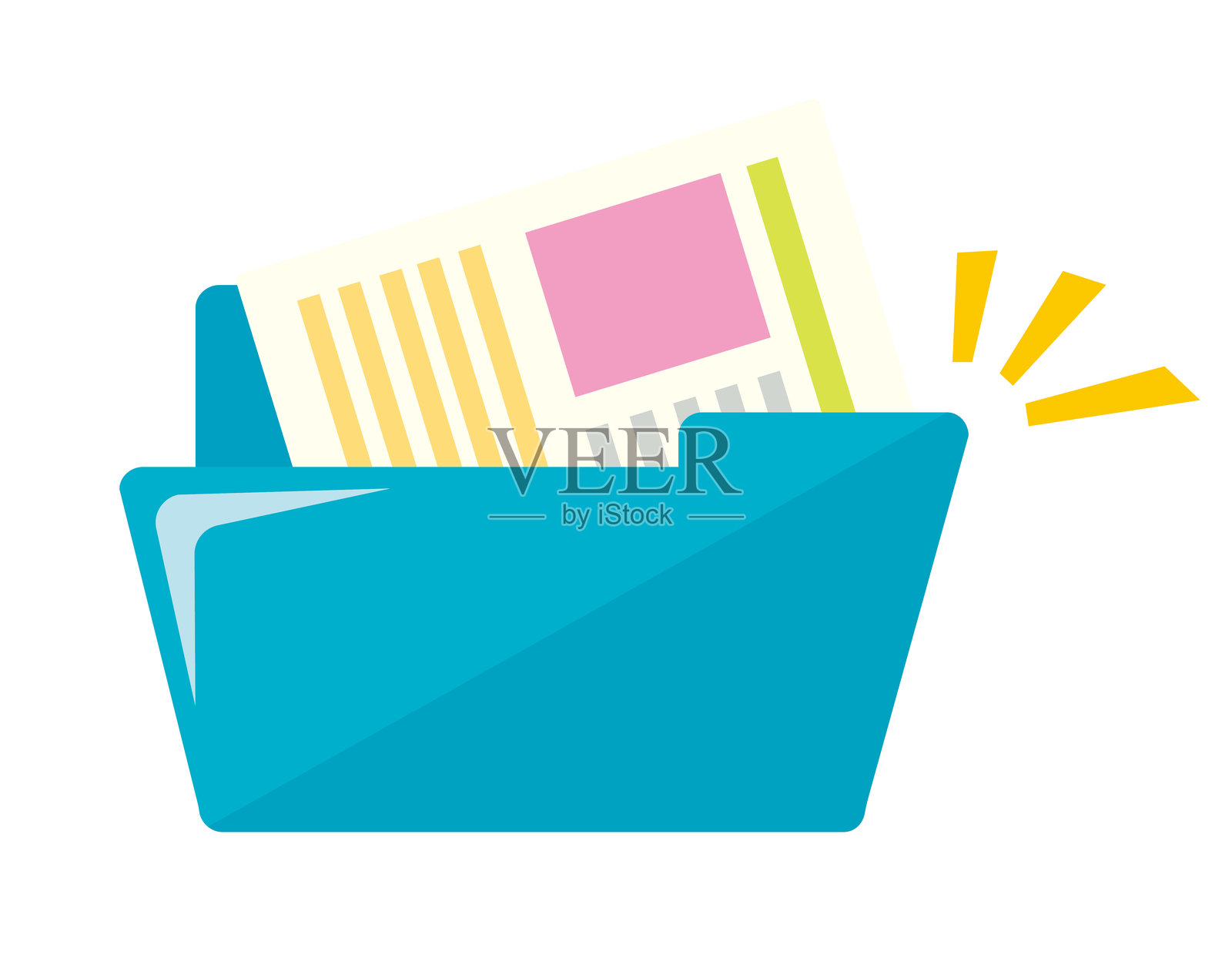 文件夹的矢量插图。文档文件图标。插画图片素材