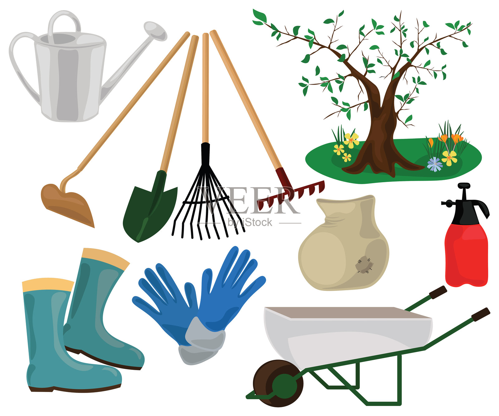 花园插画图片素材