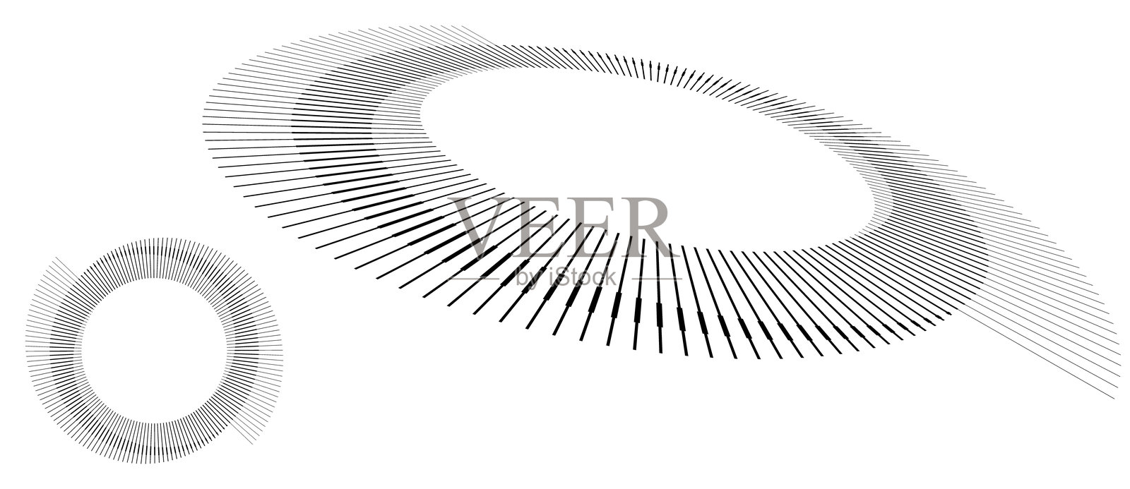 黑色线条的螺旋形动态抽象矢量背景或标志或图标。带有圆形线条的抽象背景。白色背景上的透视艺术插图。插画图片素材