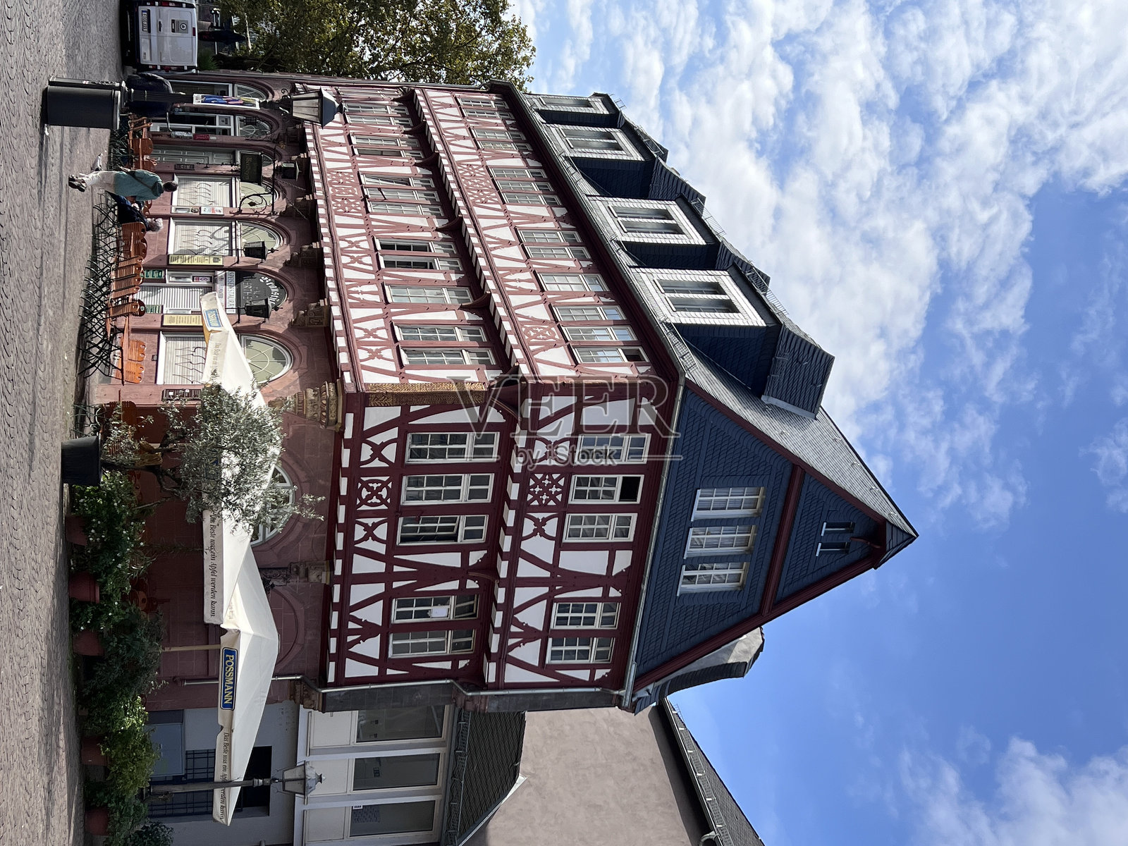 豪斯·维尔特海姆 - 半木结构房屋，建于约1600年，法兰克福，黑森州，德国照片摄影图片