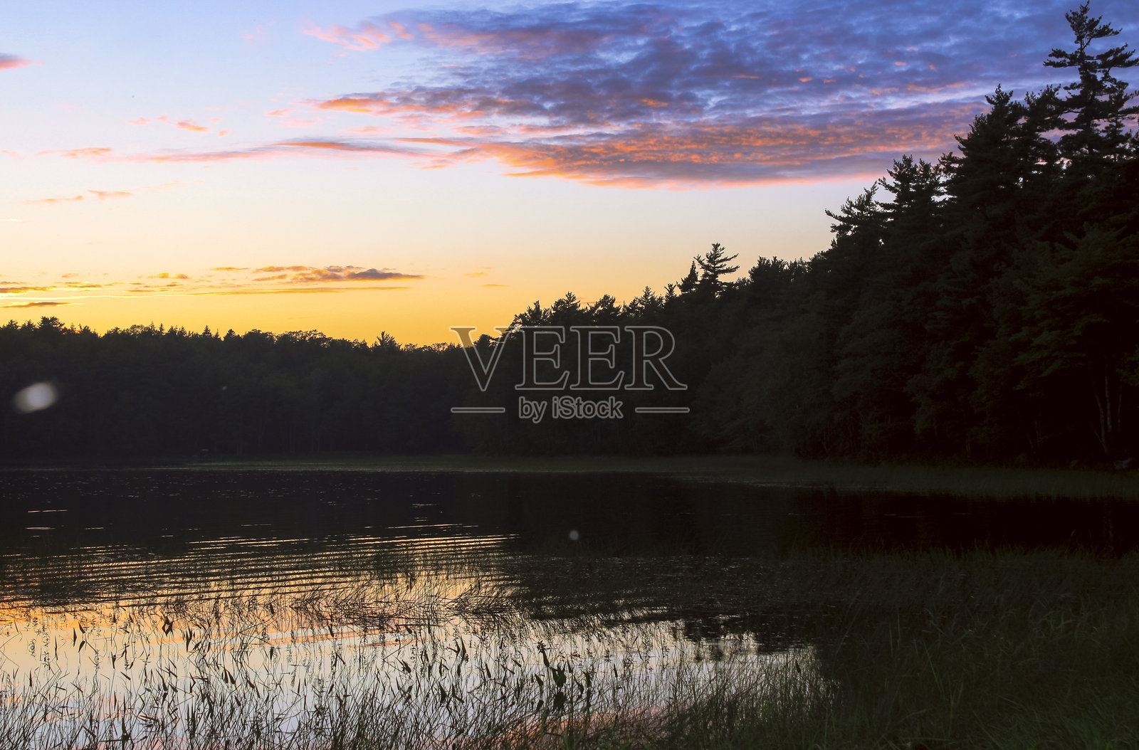 凯吉穆基克湖日落照片摄影图片