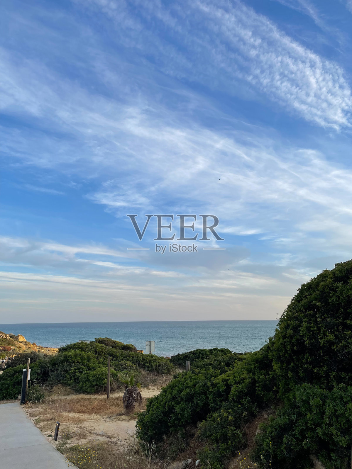 葡萄牙阿尔加维美丽的海滩日落照片摄影图片