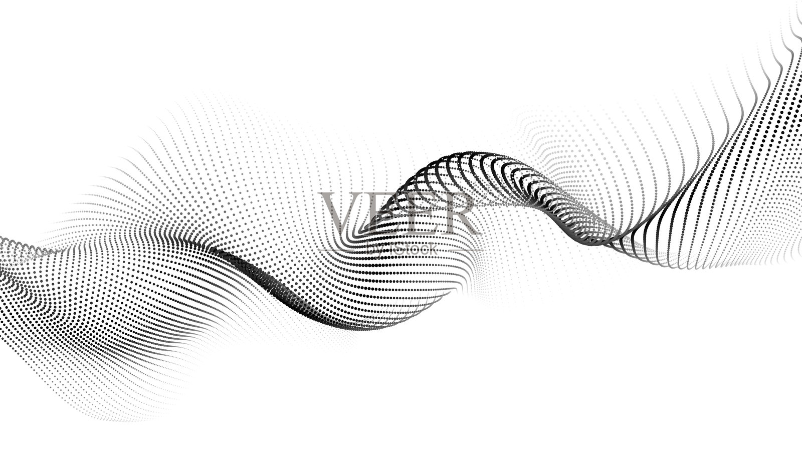 未来感的黑色平滑移动点阵在白色背景上。矢量EPS10插画图片素材